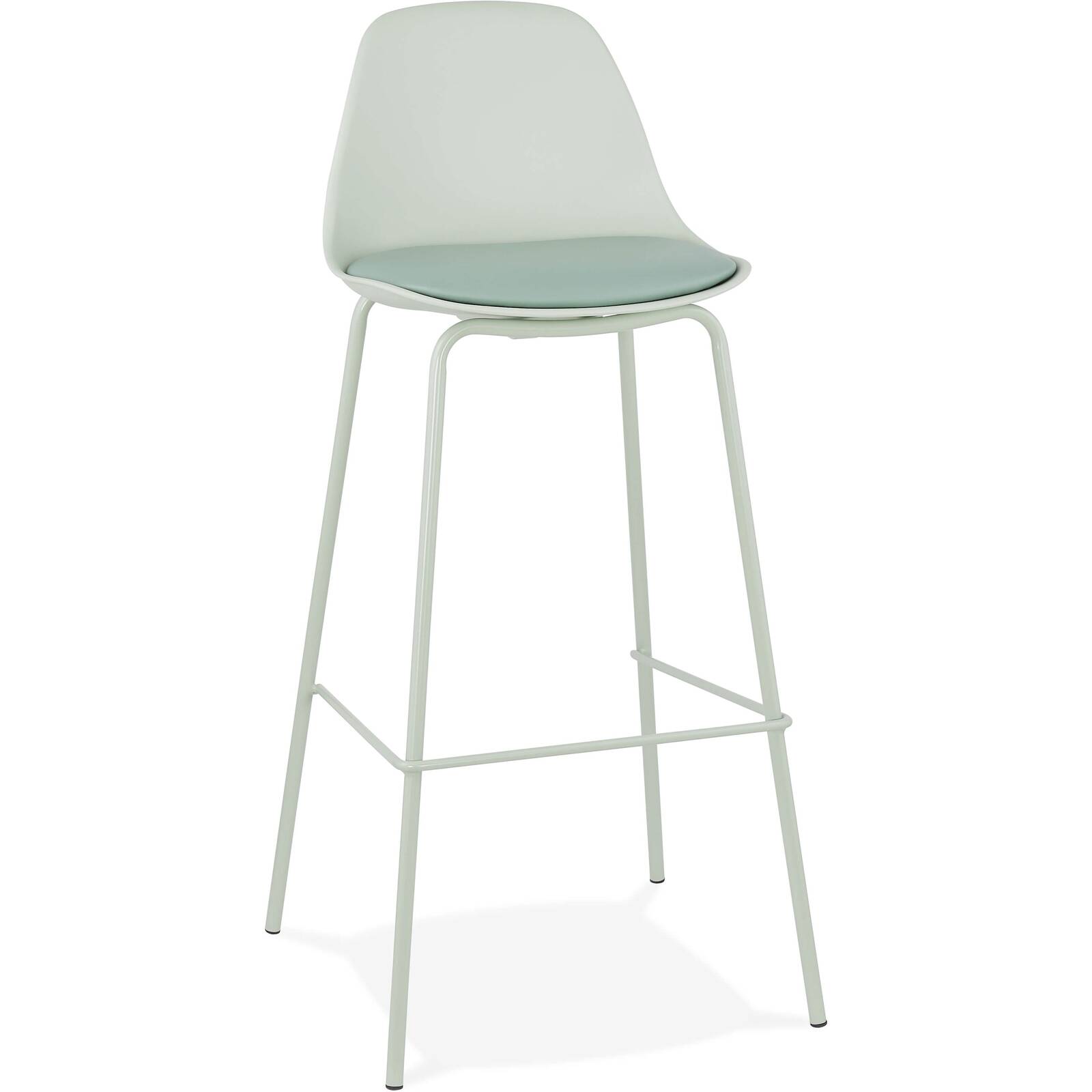 Tabouret de bar Polymère Vert H. assise 75 cm rembourré