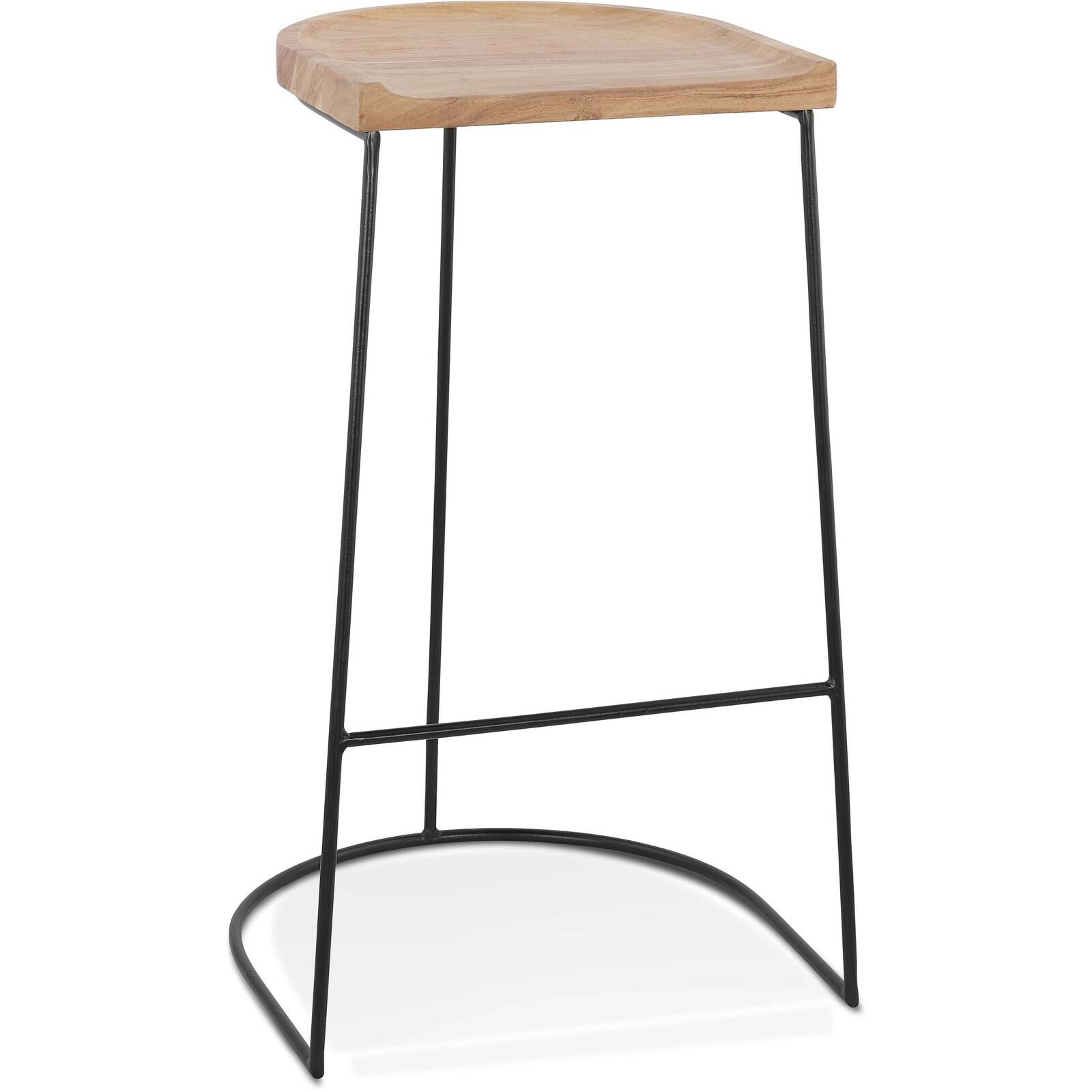 Tabouret de bar tradition assise bois clair h assise 79cm