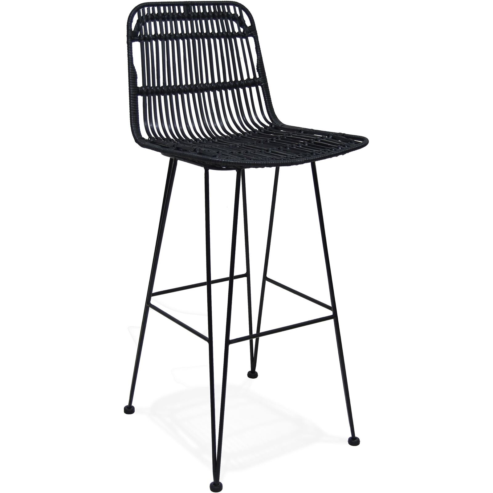 Chaise de bar cannage couleur noir h assise 75cm Chaise de bar cannage couleur noir h assise 75cm