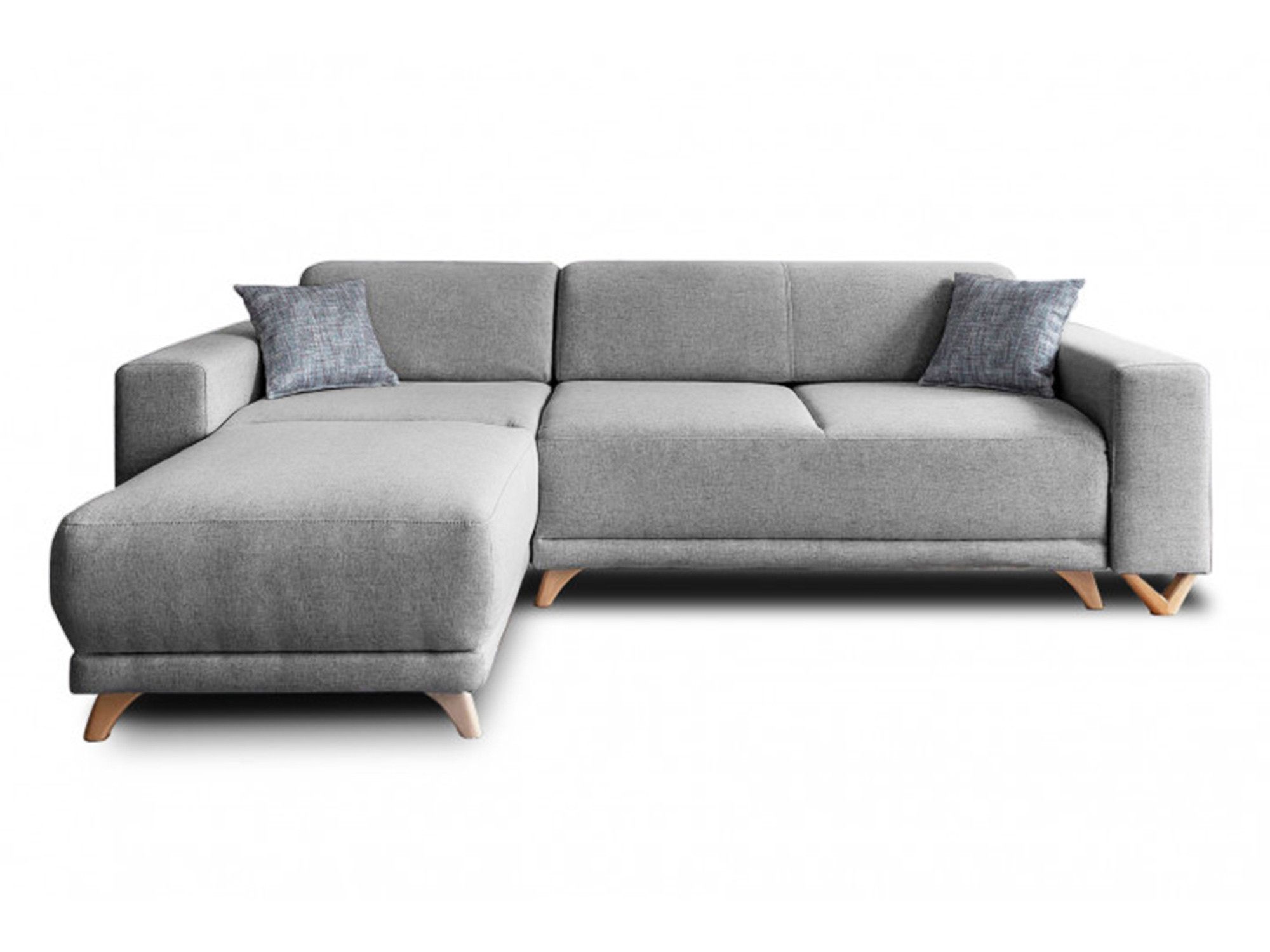Canapé d'angle réversible convertible 4 places Tissu Gris