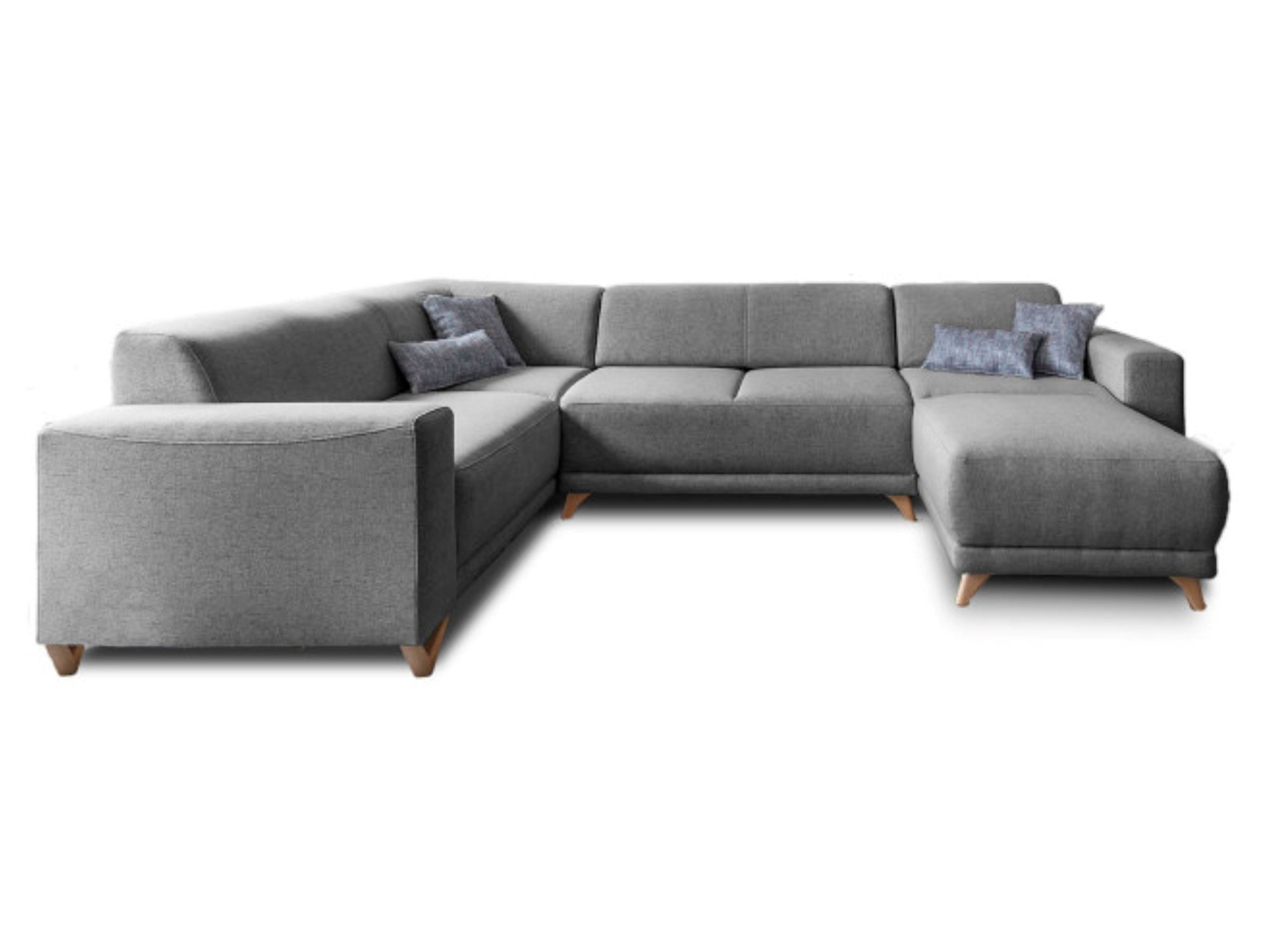 Canapé panoramique Angle gauche 7 places Tissu Gris foncé Canapé panoramique Angle gauche 7 places Tissu Gris foncé