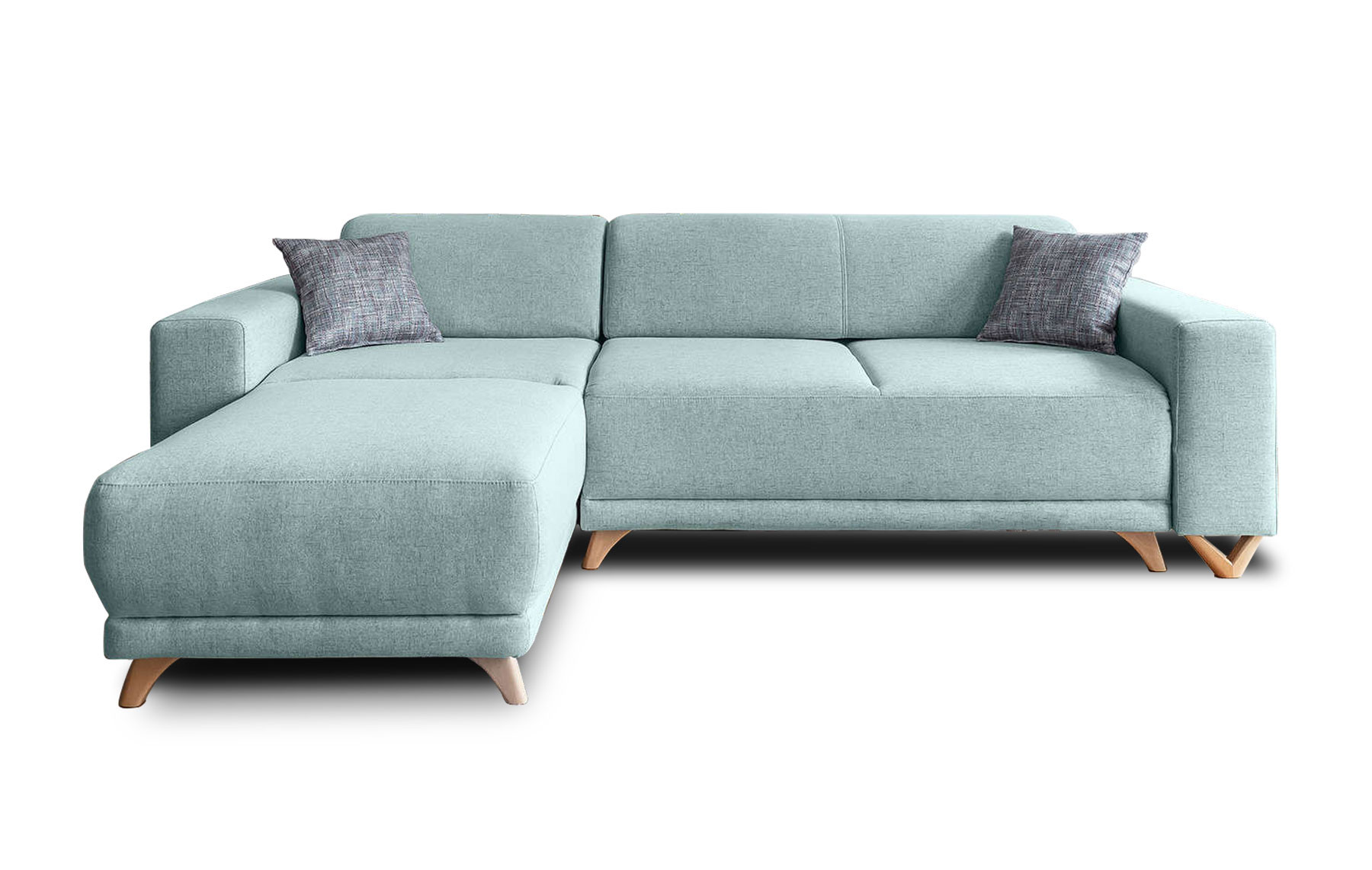 Canapé d'angle réversible convertible 4 places Tissu Vert