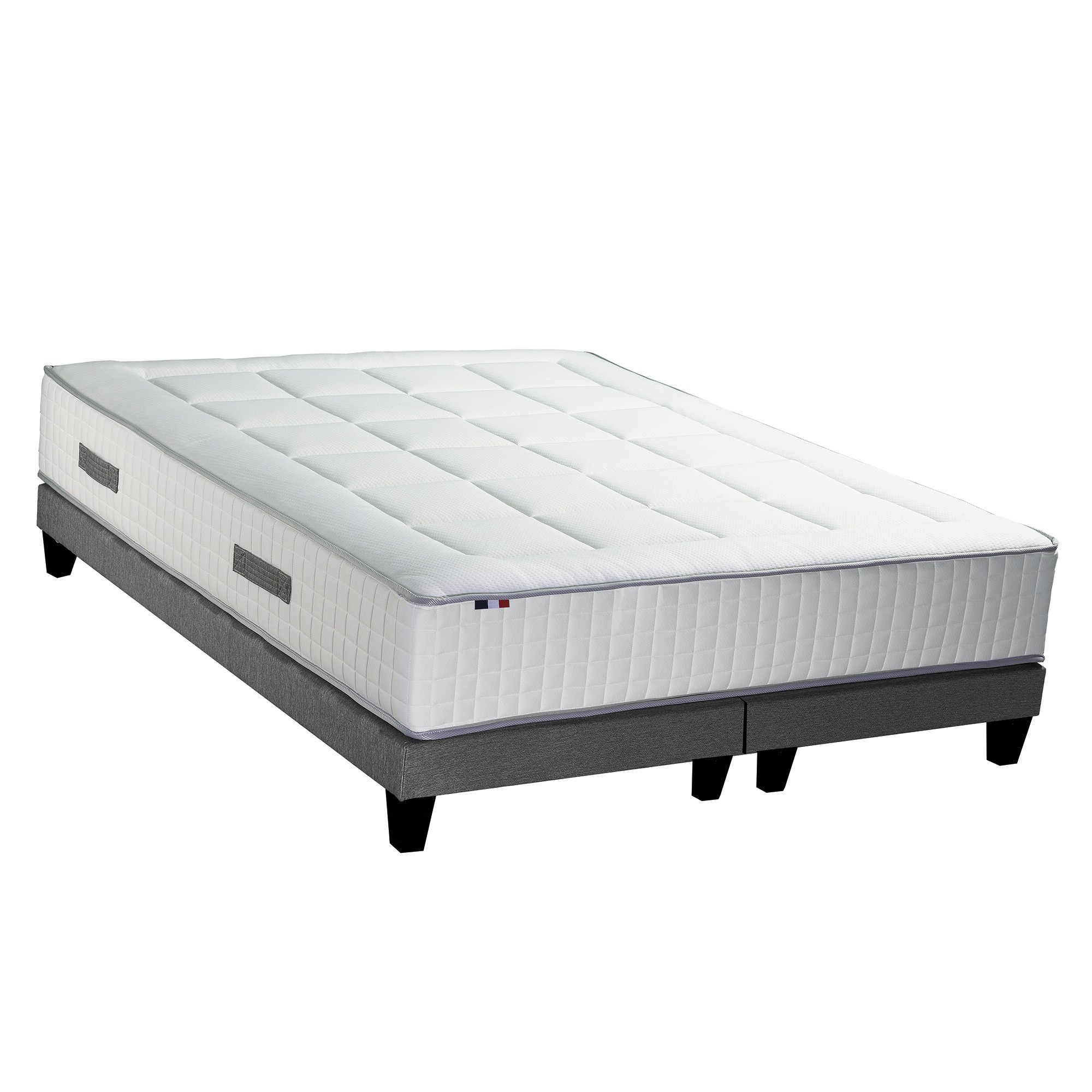 Ensemble matelas sommier ressort 7 zones sommier gris 160x200 Ensemble matelas sommier ressort 7 zones sommier gris 160x200