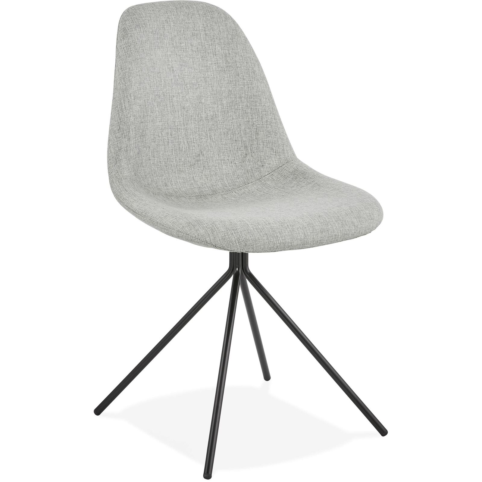 Chaise de cuisine rembourrée couleur gris pieds noir Chaise de cuisine rembourrée couleur gris pieds noir