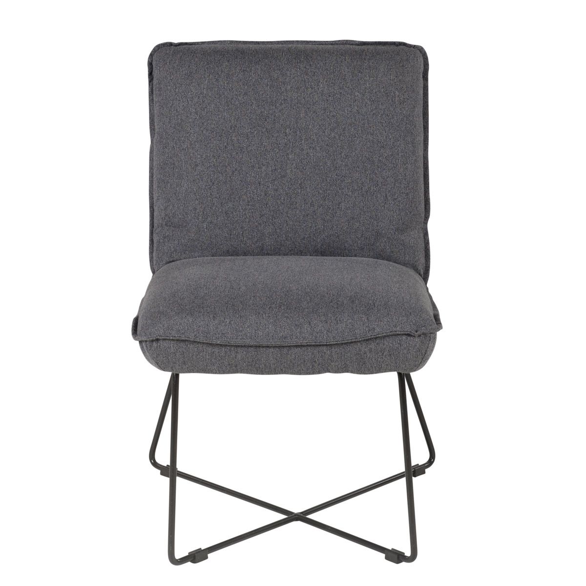 Fauteuil tissu et métal gris foncé design Fauteuil tissu et métal gris foncé design