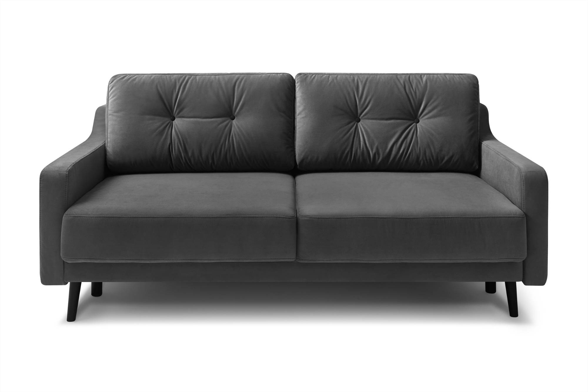 Canapé droit convertible 3 places Velours Gris foncé