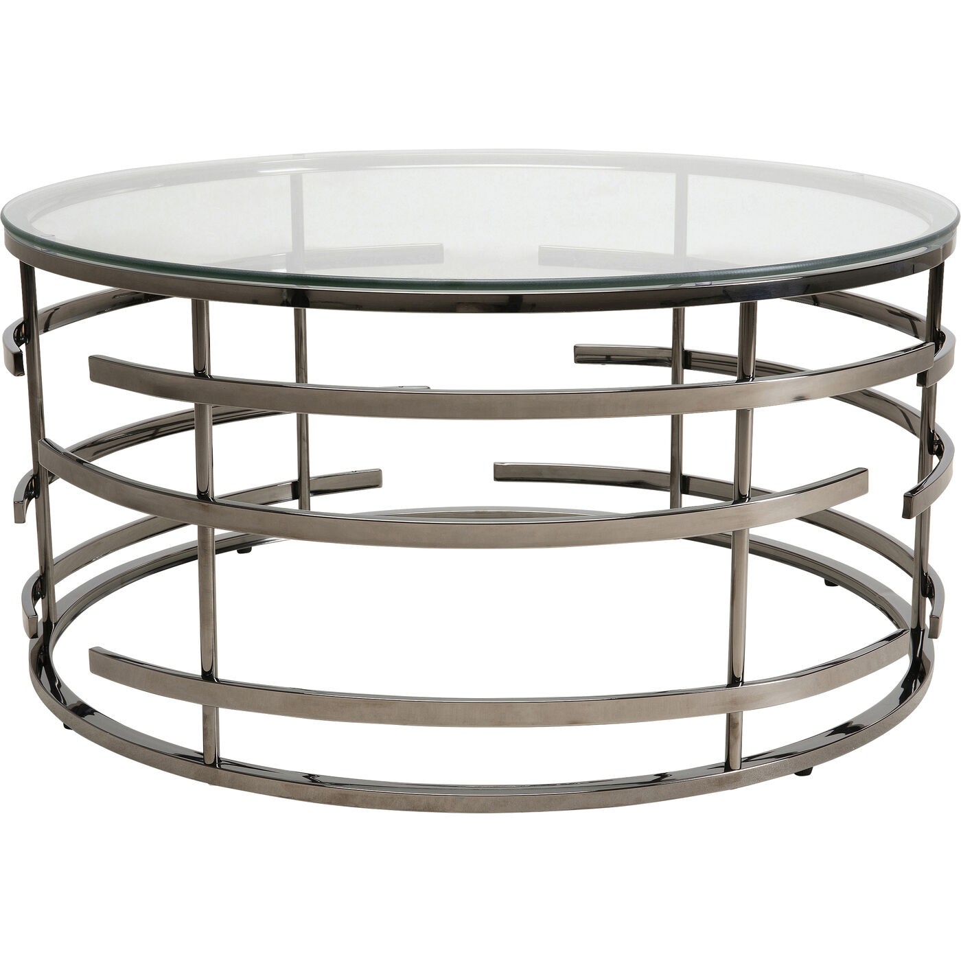 Table basse en acier noir et verre