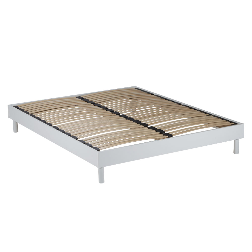 Sommier à lattes en kit bois couleur blanc 140x200 Sommier à lattes en kit bois couleur blanc 140x200