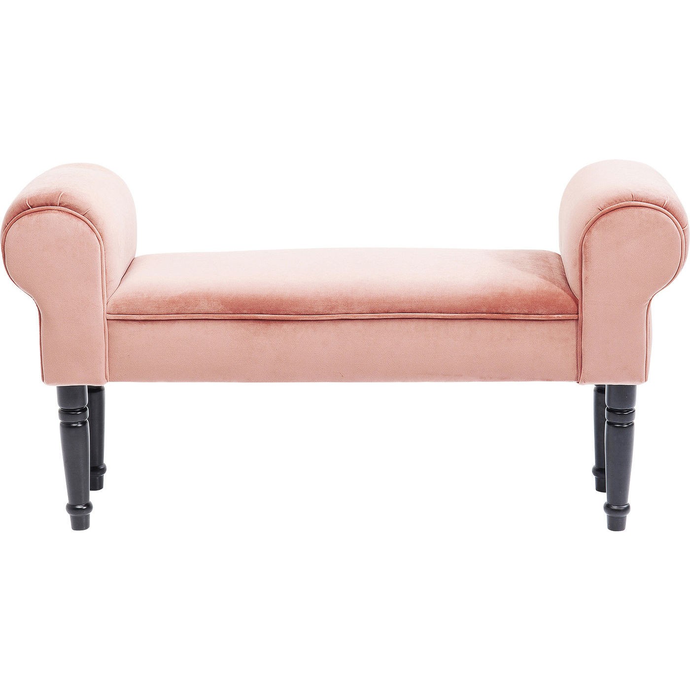 Banc 1 place velours rose et bouleau massif (photo) Banc 1 place velours rose et bouleau massif