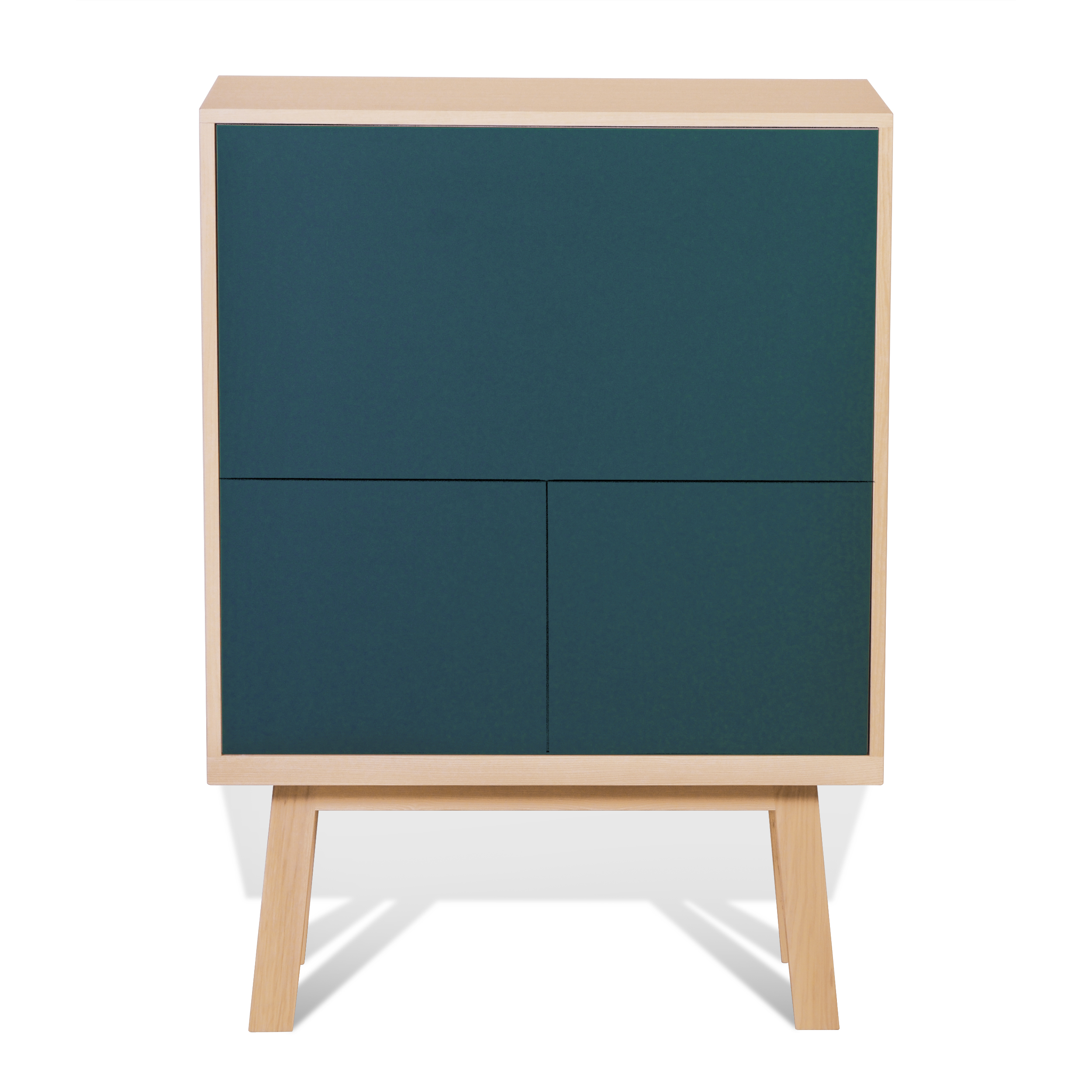 Bureau secrétaire en bois bleu frehel
