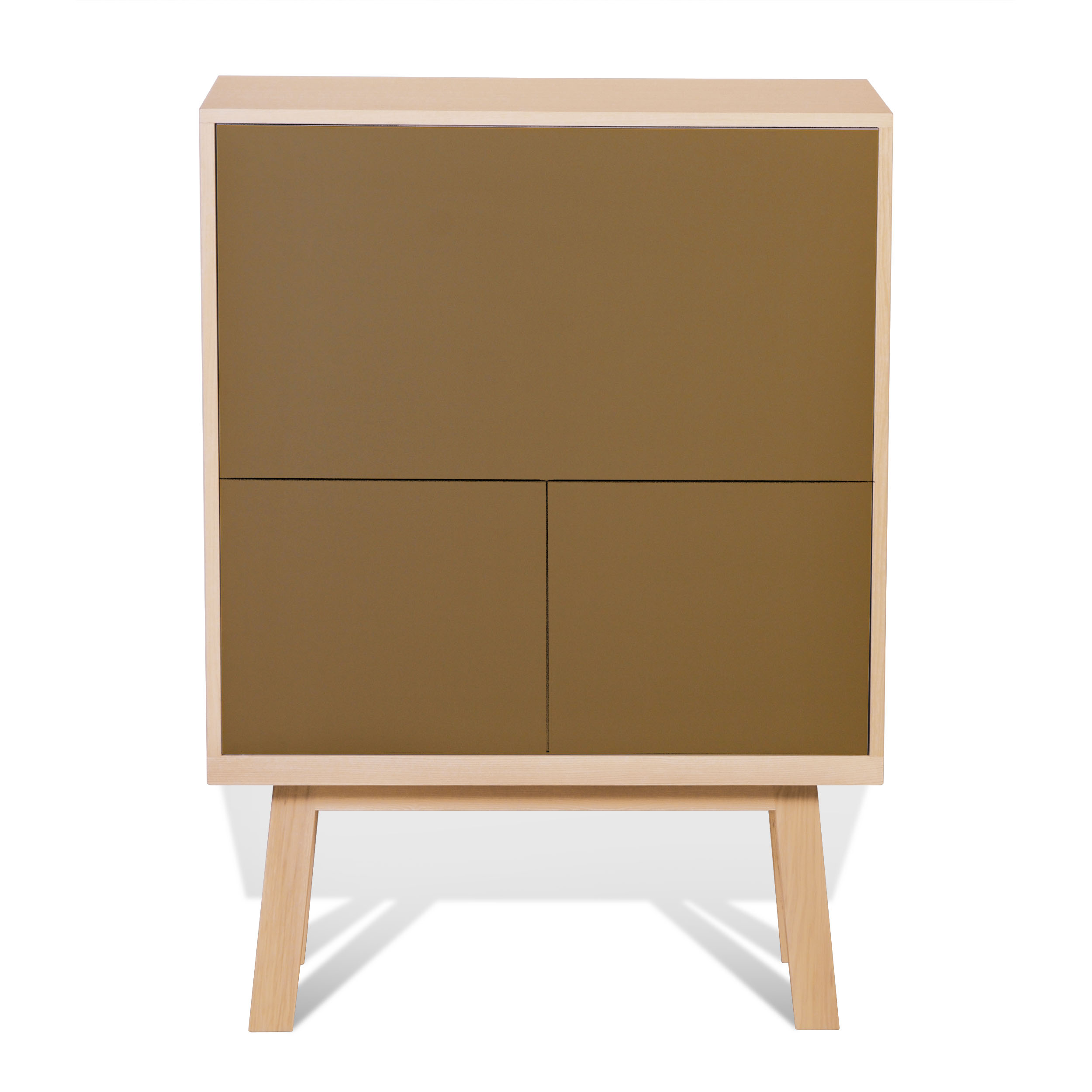 Bureau secrétaire avec rangement en frêne tabac de ruca Bureau secrétaire avec rangement en frêne tabac de ruca