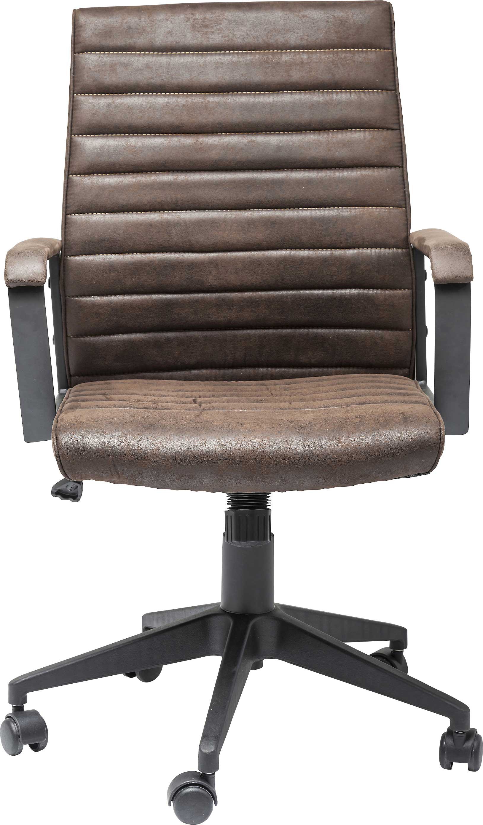 Chaise de bureau pivotante réglable à roulettes brune Chaise de bureau pivotante réglable à roulettes brune
