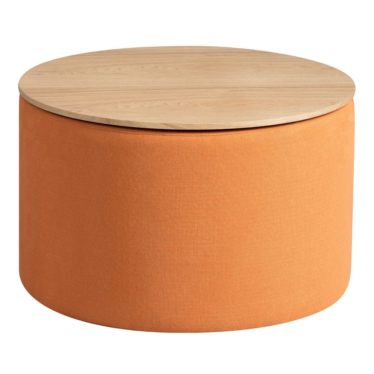Bout de canapé avec coffre tissu orange Bout de canapé avec coffre tissu orange