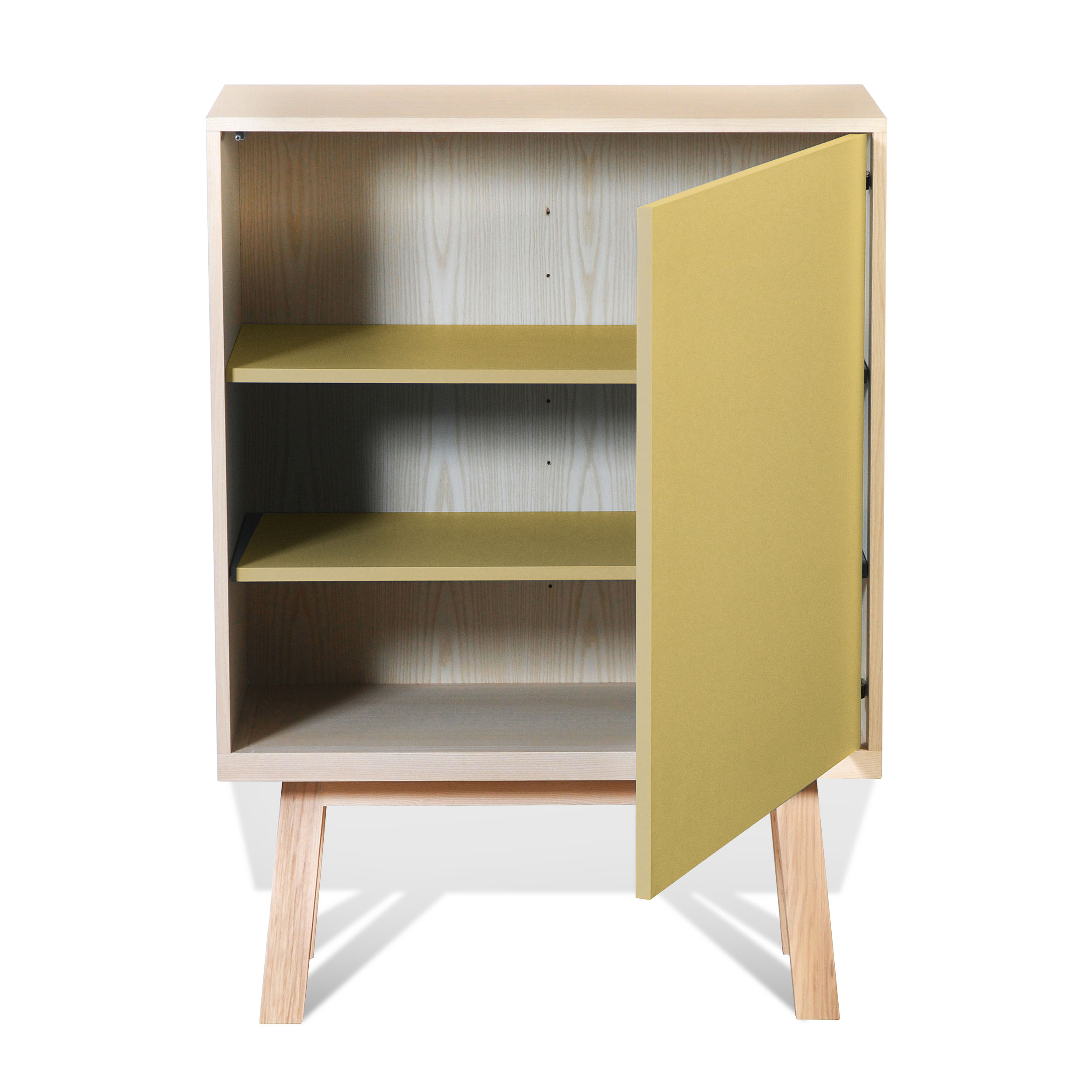 Armoire 1 porte en frêne jaune lunaire Armoire 1 porte en frêne jaune lunaire