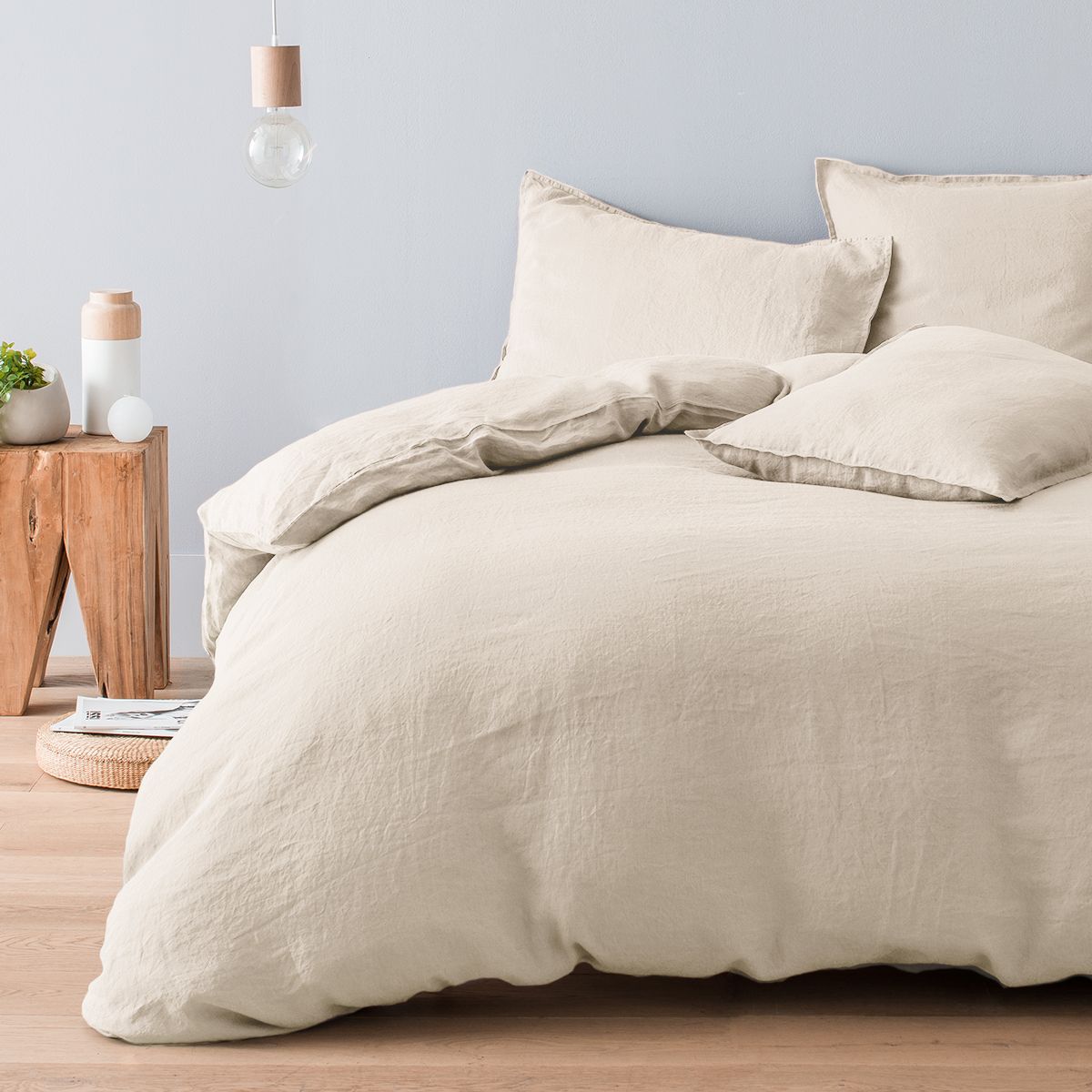 en Lin Beige clair 240x280 cm en Lin Beige clair 240x280 cm
