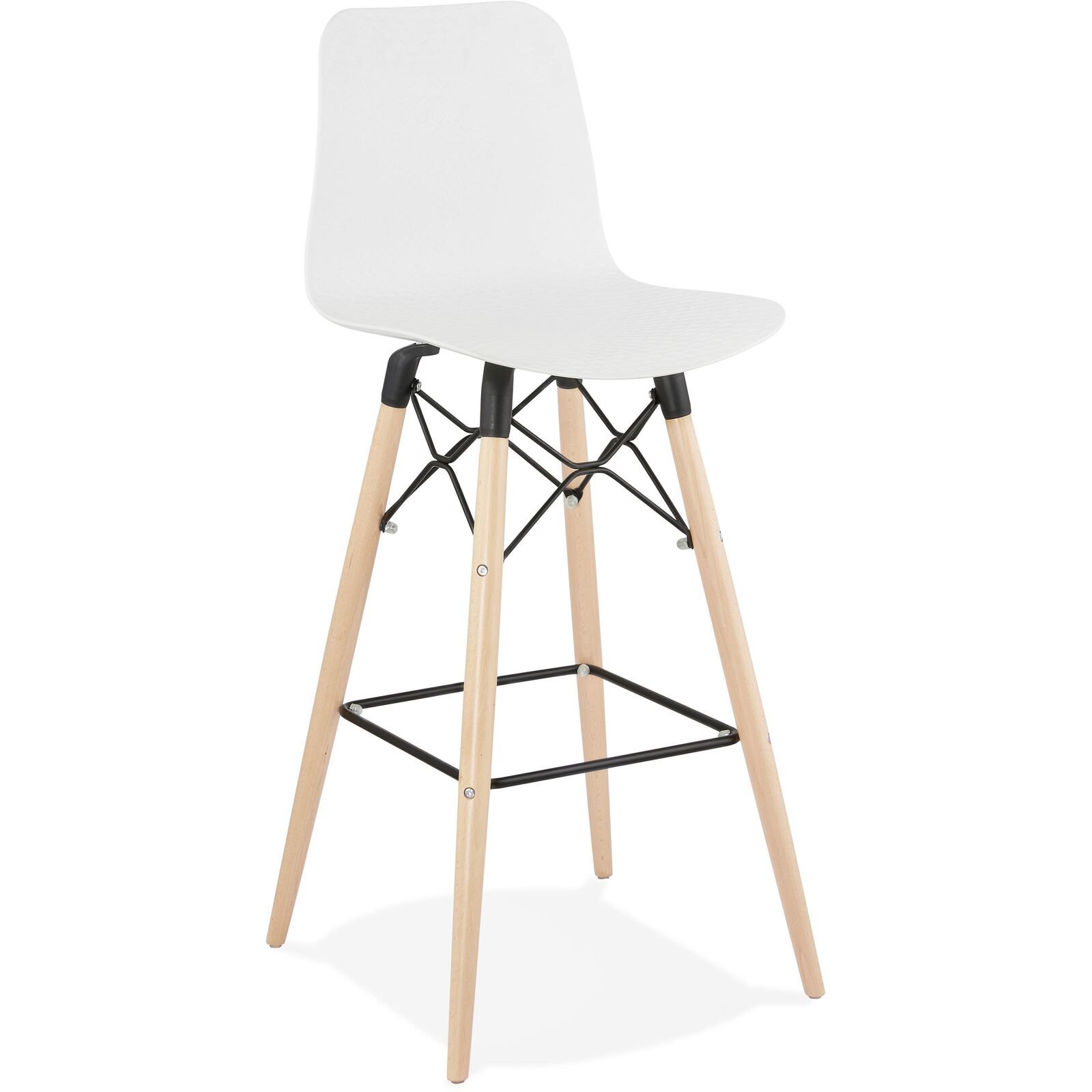 Tabouret de bar blanc et bois naturel h112cm Tabouret de bar blanc et bois naturel h112cm