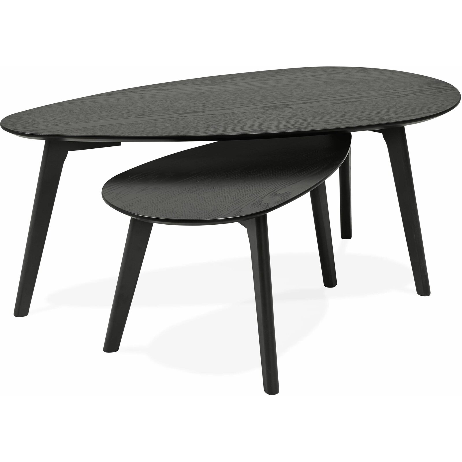 Table basse gigogne en chêne noir