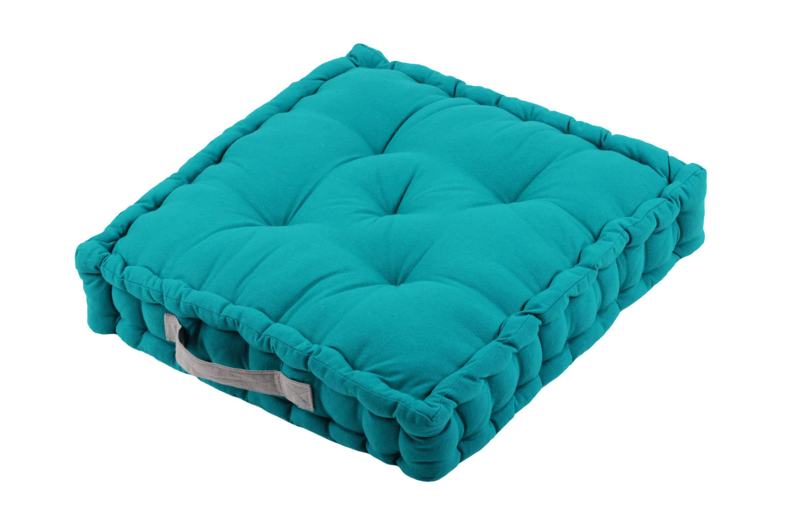 Coussin de sol bicolore coton celadon/souris 45x45 Coussin de sol bicolore coton celadon/souris 45x45