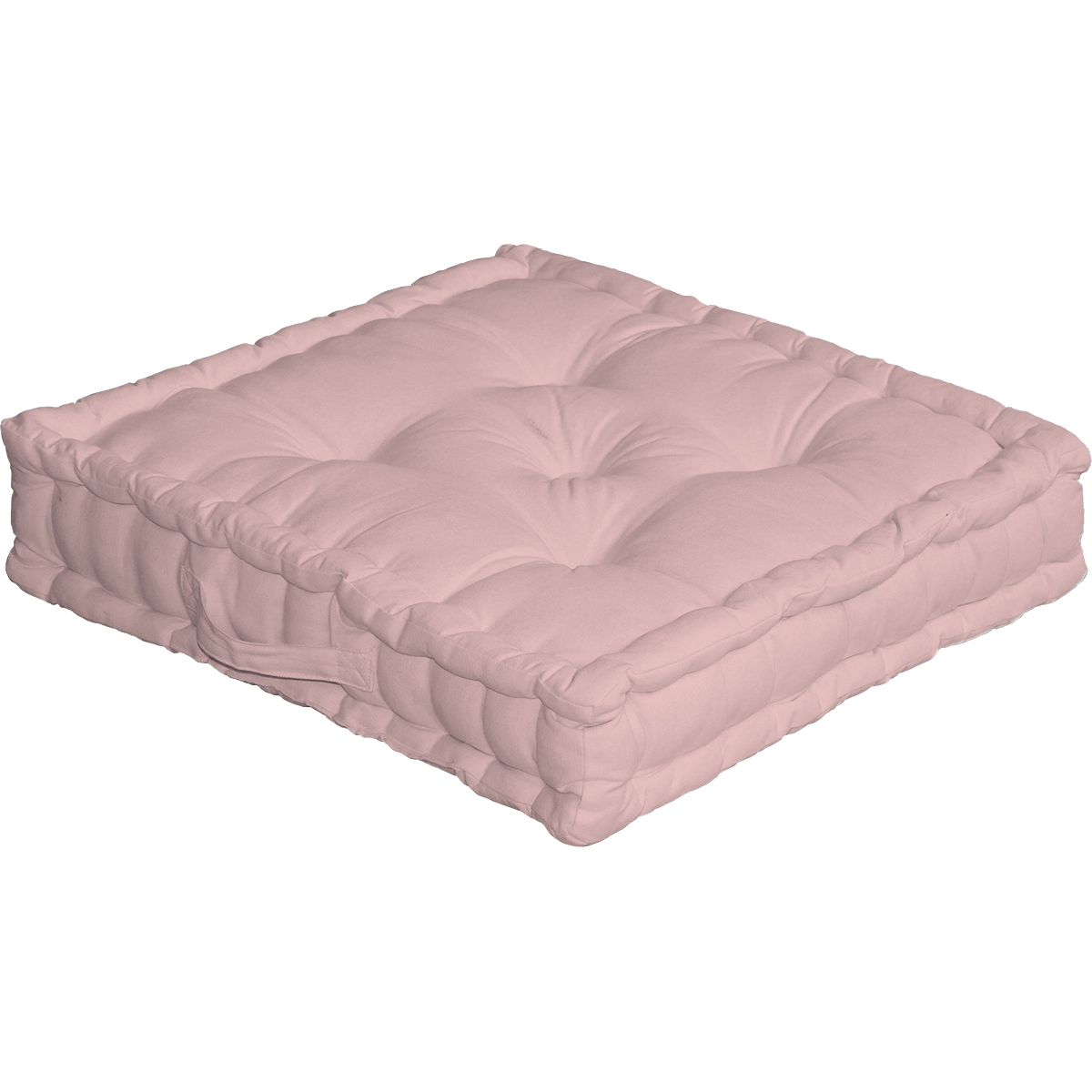 Coussin de sol uni en pur coton coton vieux rose 50x50 (photo) Coussin de sol uni en pur coton coton vieux rose 50x50