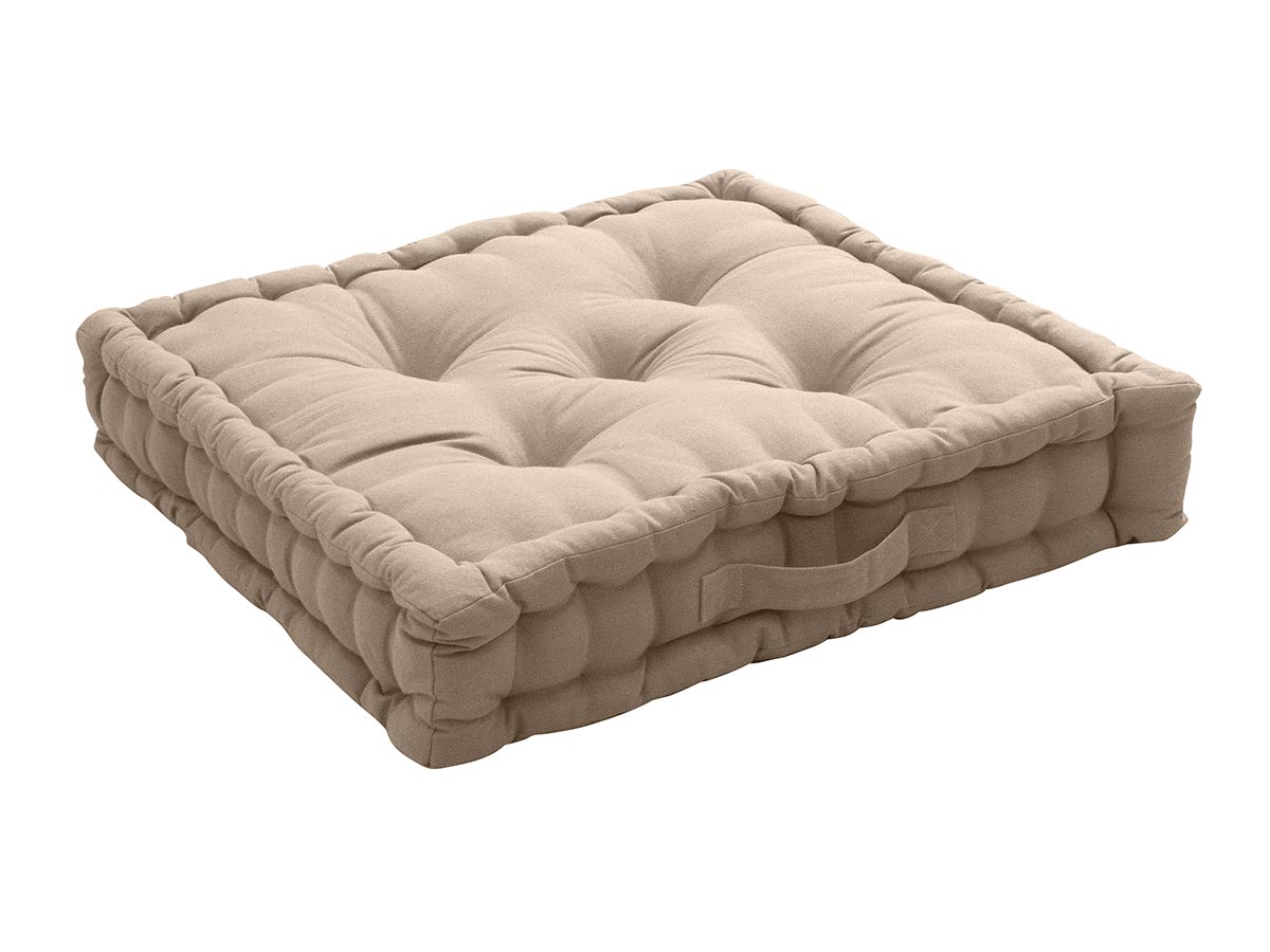 Coussin de sol uni en pur coton coton naturel 50x50 Coussin de sol uni en pur coton coton naturel 50x50