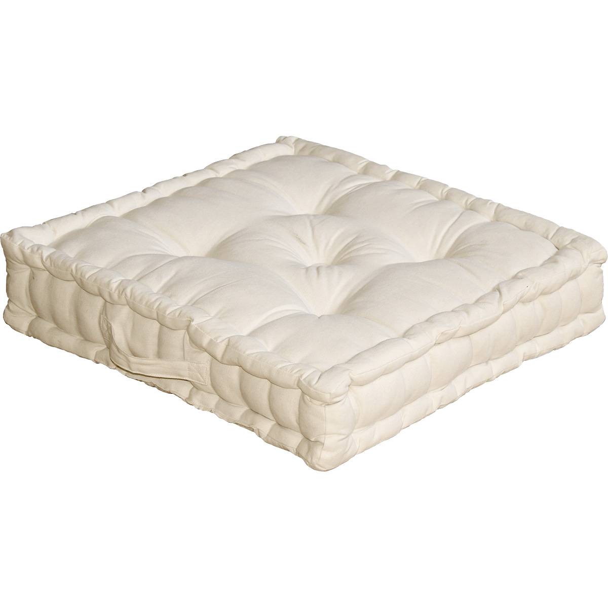 Coussin de sol uni en pur coton coton ecru 50x50 Coussin de sol uni en pur coton coton ecru 50x50