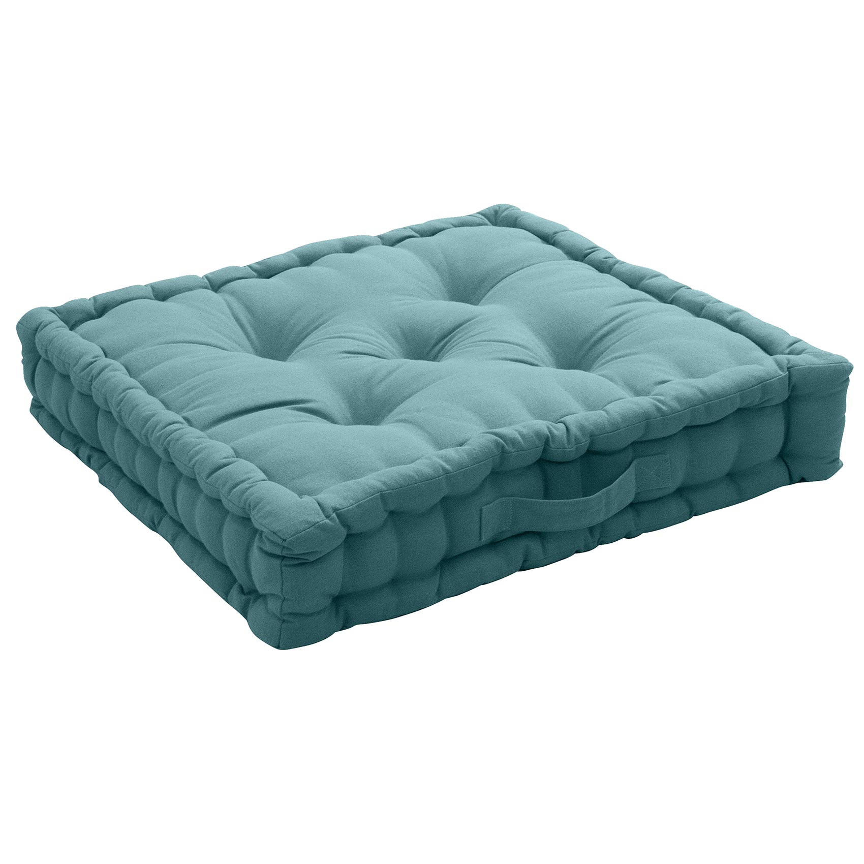 Coussin de sol uni en pur coton coton lagon 50 x 50 Coussin de sol uni en pur coton coton lagon 50 x 50
