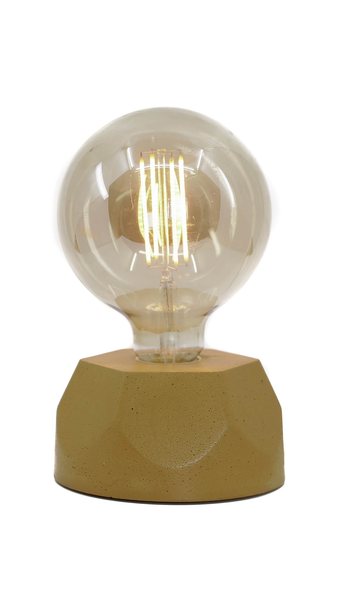 Lampe hexagone en béton jaune fabrication artisanale