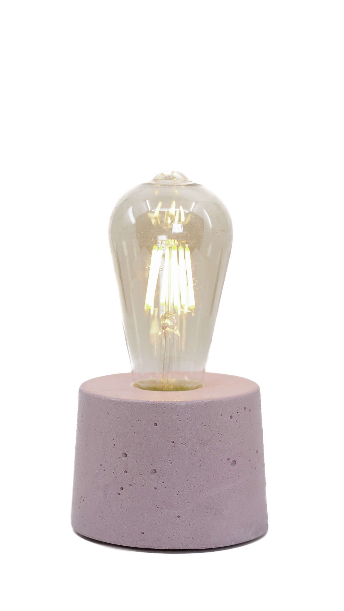 lampe cylindrique en béton rose fabrication artisanale