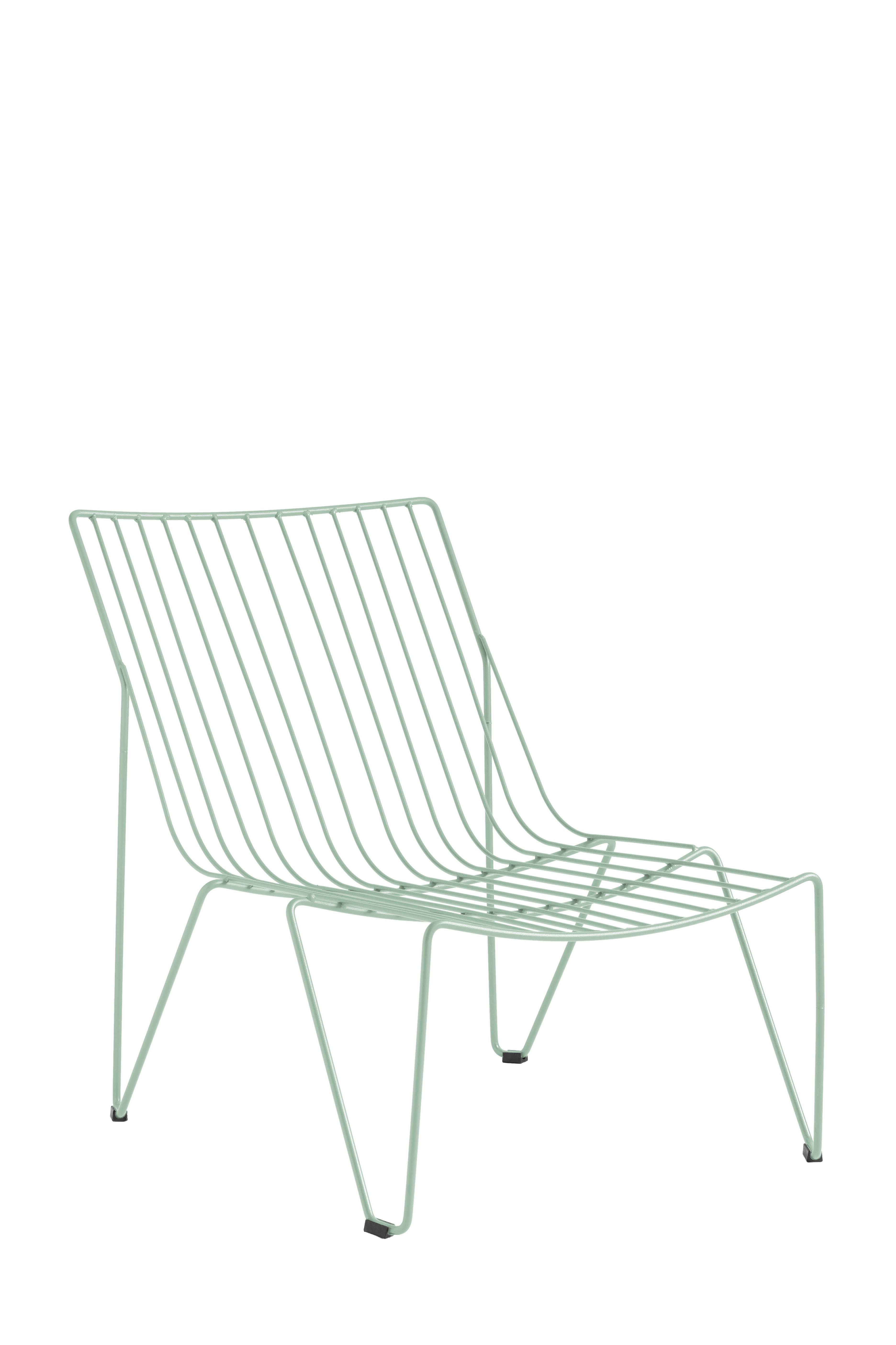 Chaise longue en acier vert
