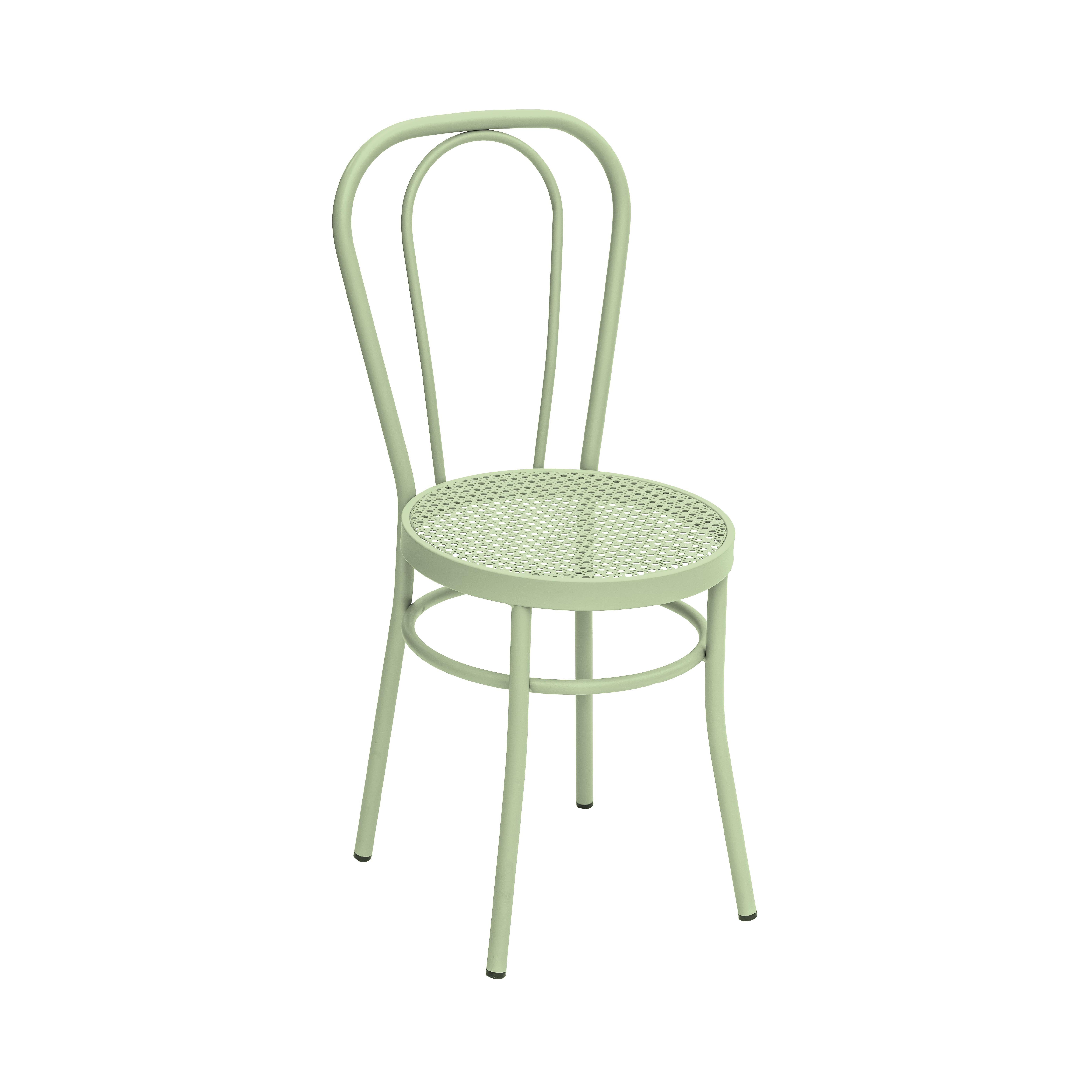 Chaise en acier vert