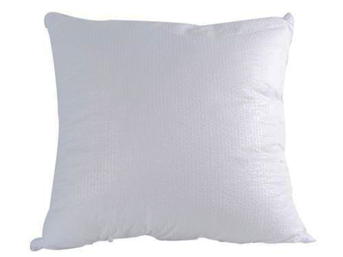 Oreiller carré aspect gaufré polyester blanc 65 x 65