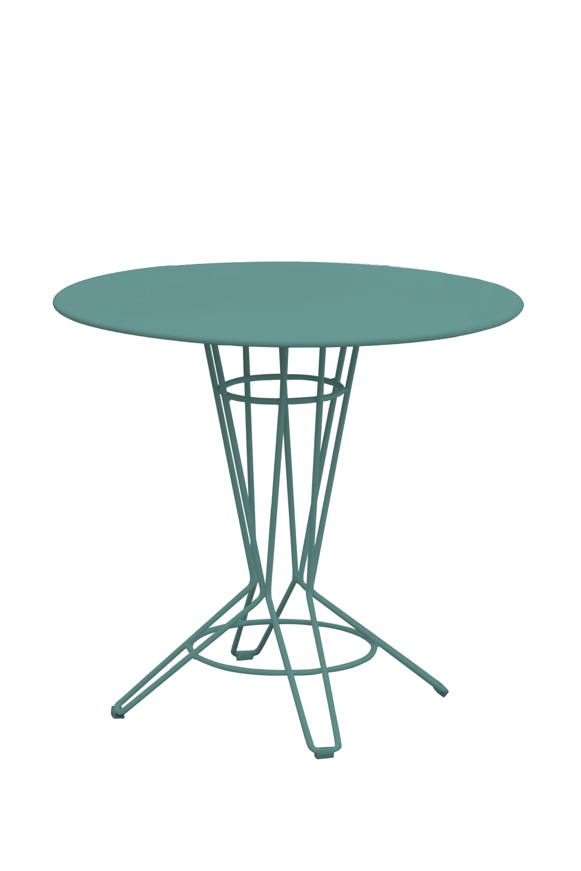 NOSTRUM - Table rond en acier vert émeraude D80 NOSTRUM - Table rond en acier vert émeraude D80