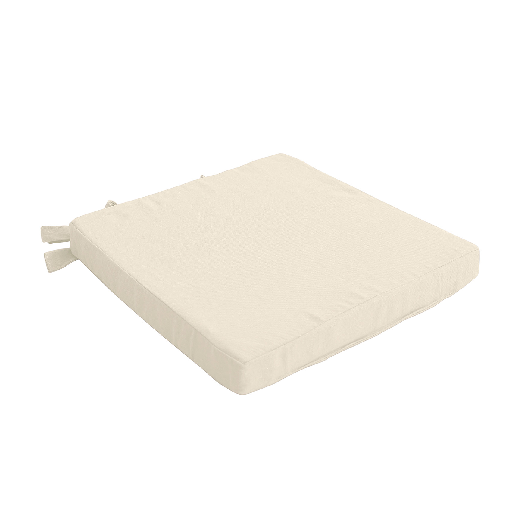 Galette de chaise uni en pur coton coton ecru 38x38 Galette de chaise uni en pur coton coton ecru 38x38