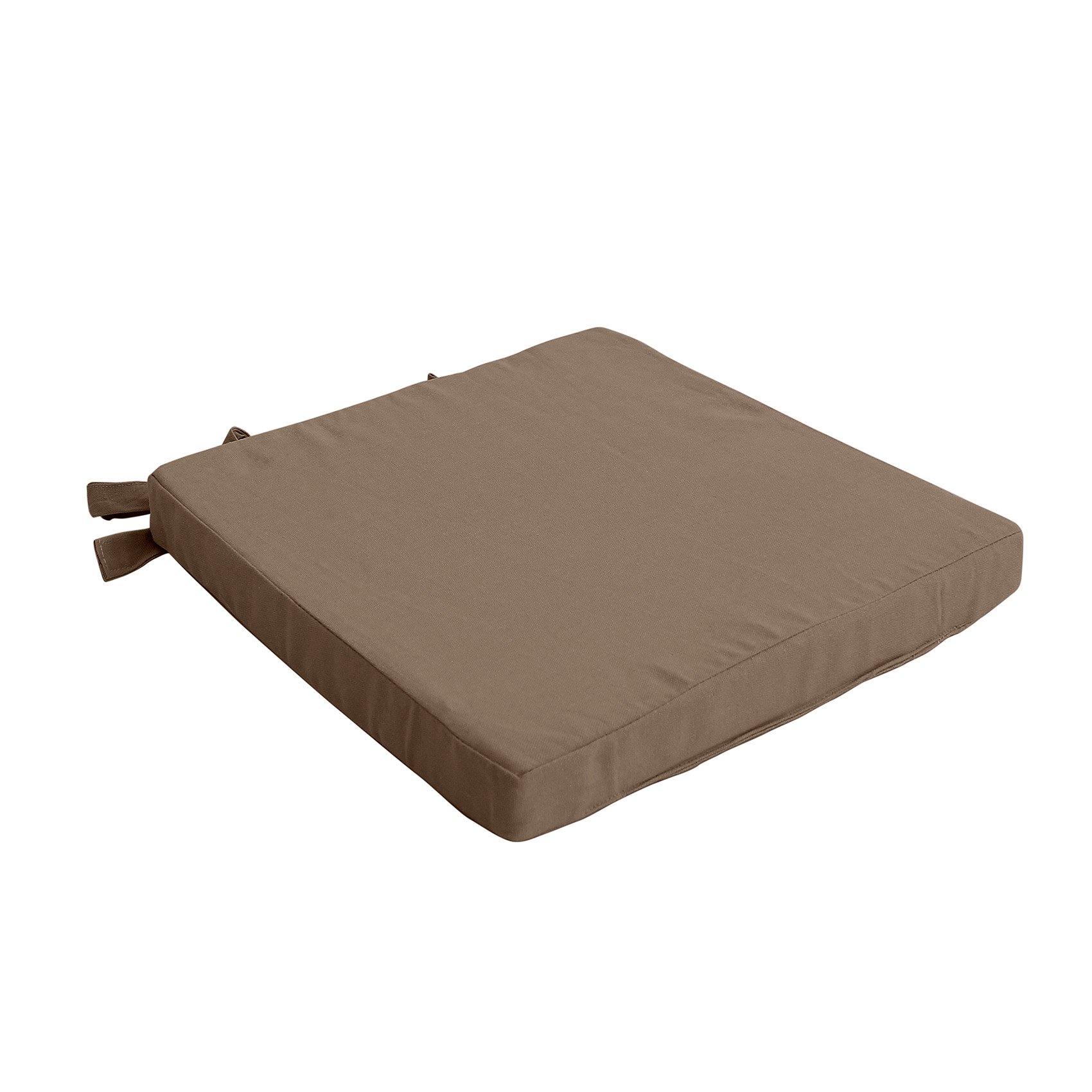 Galette de chaise uni en pur coton coton vison 38x38 Galette de chaise uni en pur coton coton vison 38x38