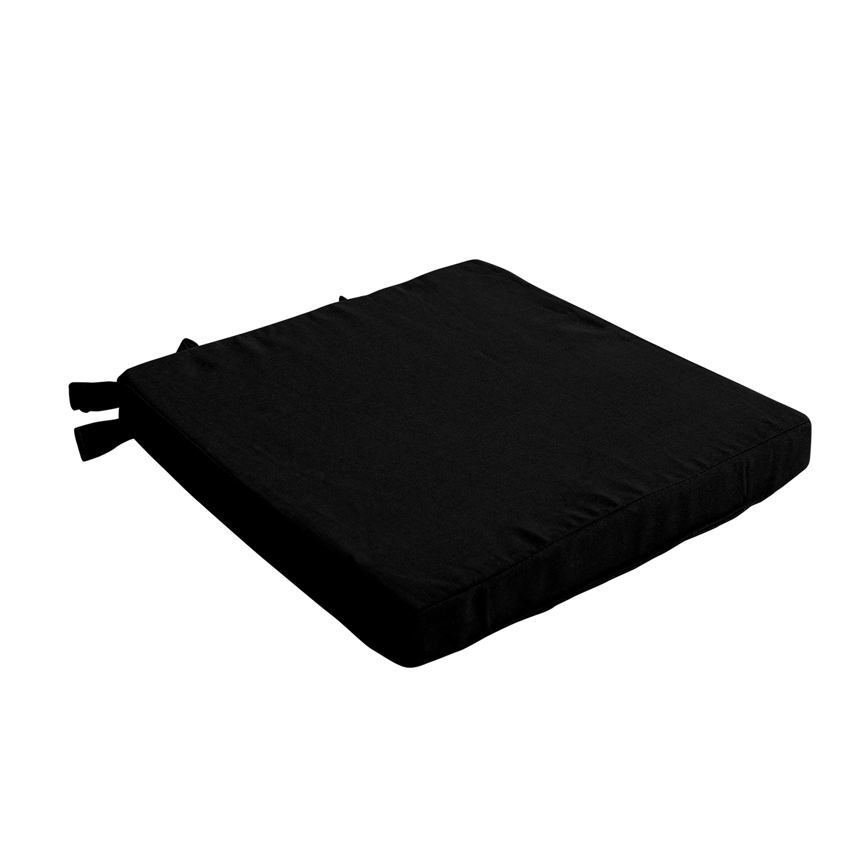 Galette de chaise uni en pur coton coton noir 38 x 38