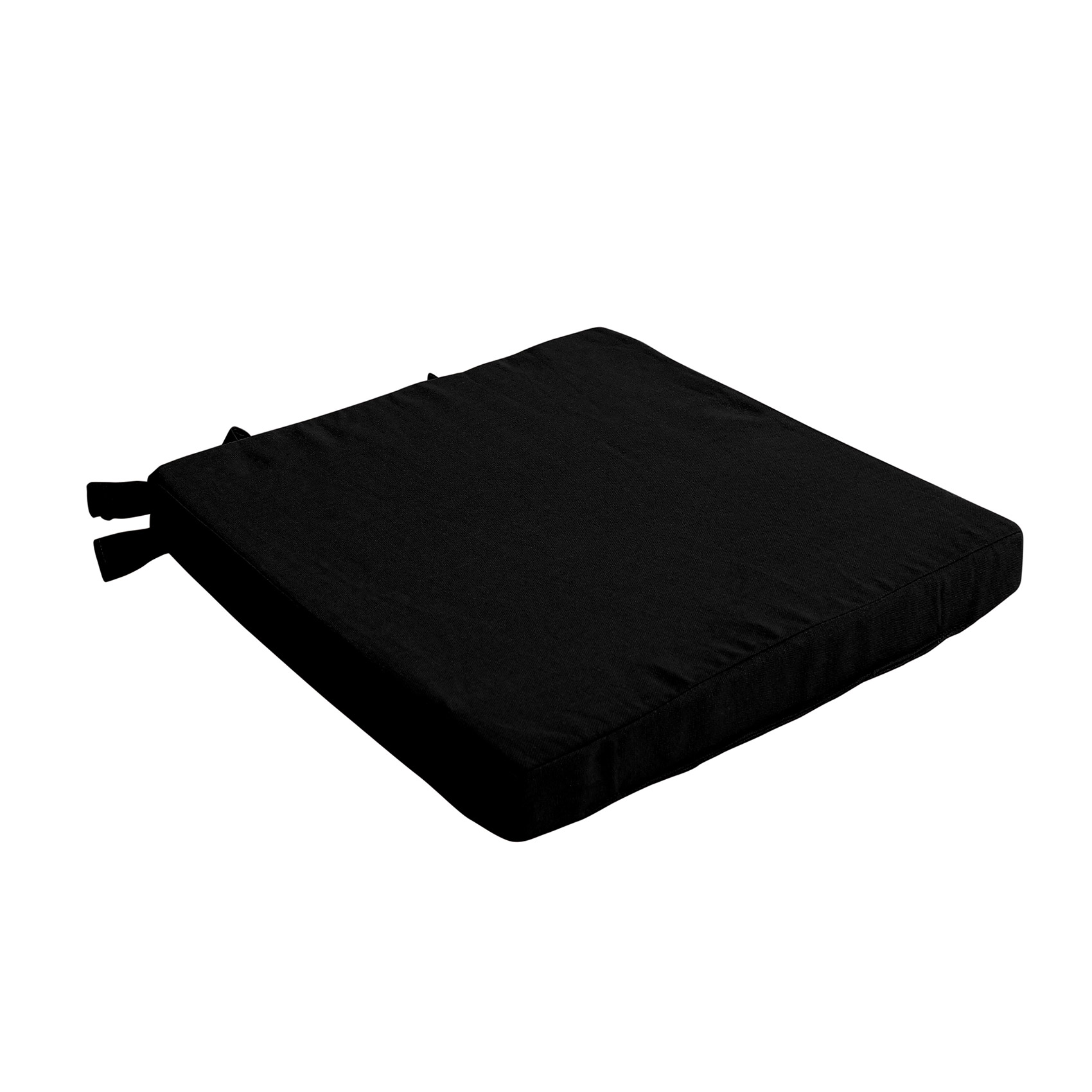 Galette de chaise uni en pur coton coton noir 38x38 Galette de chaise uni en pur coton coton noir 38x38