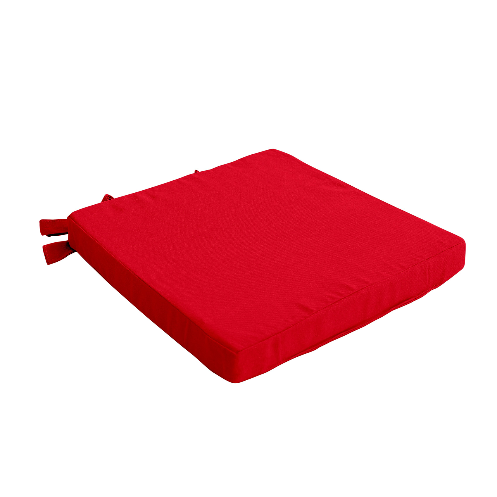 Galette de chaise uni en pur coton coton rouge 38 x 38