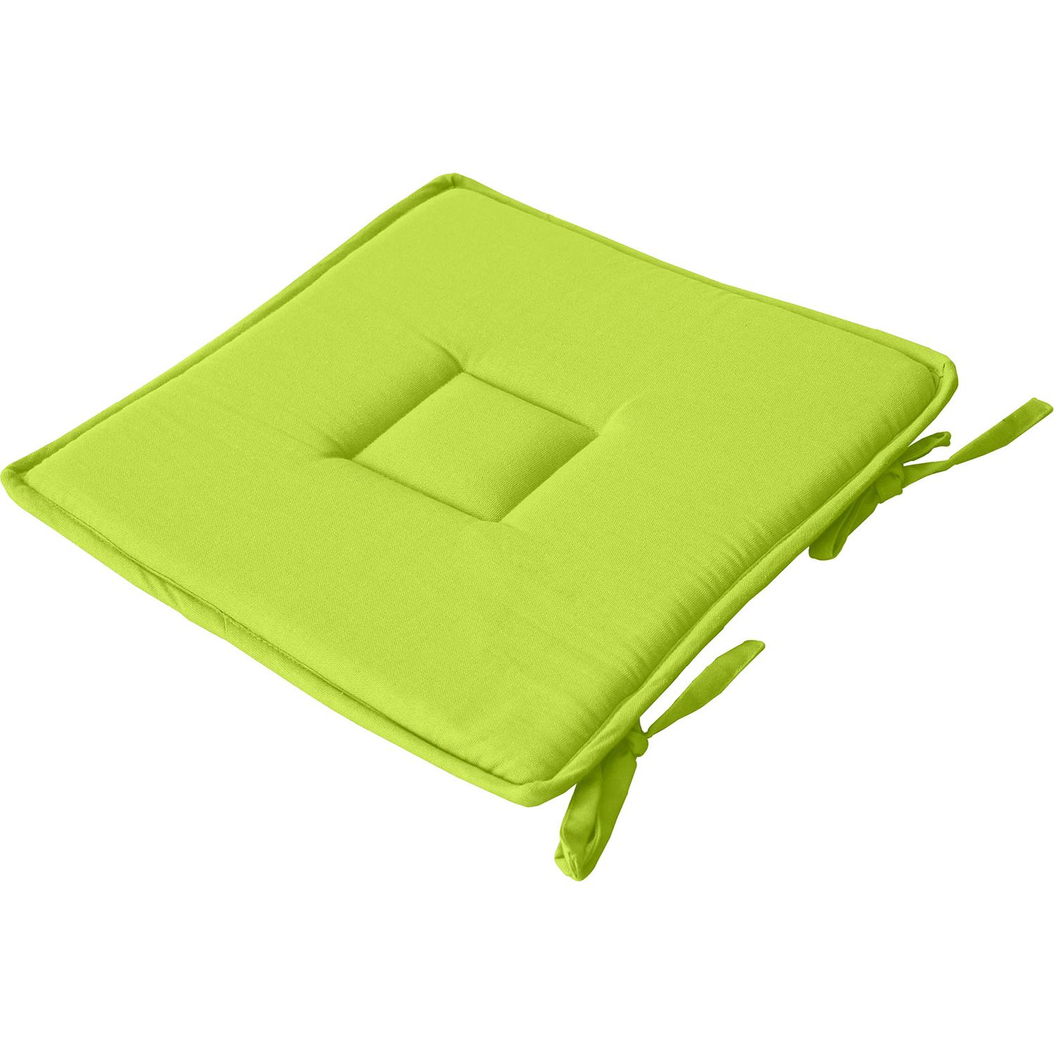 Galette plate unie en coton passepoil et nouettes coton anis 40x40 Galette plate unie en coton passepoil et nouettes coton anis 40x40