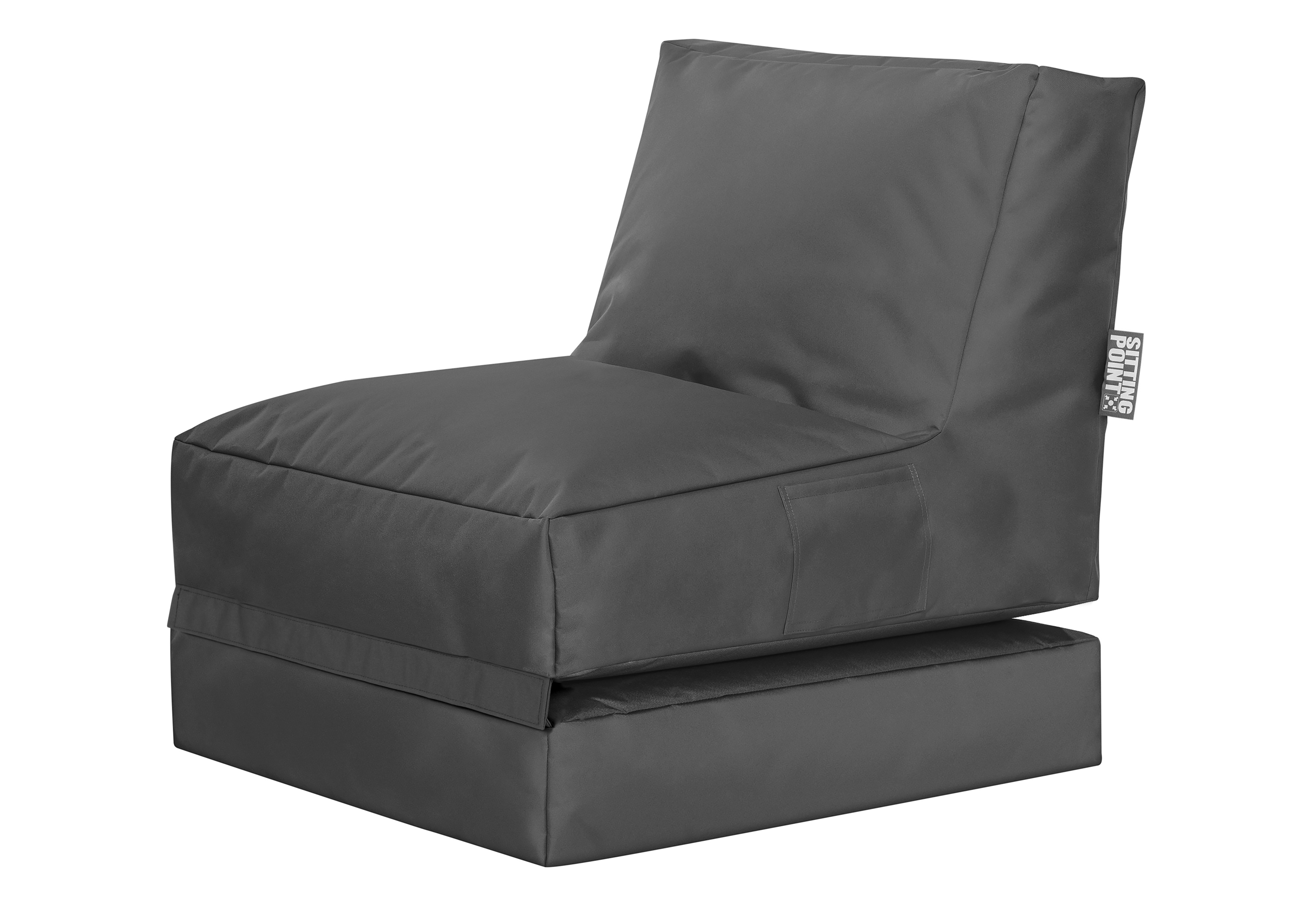 Pouf extérieur uni anthracite avec dossier dépliable Pouf extérieur uni anthracite avec dossier dépliable