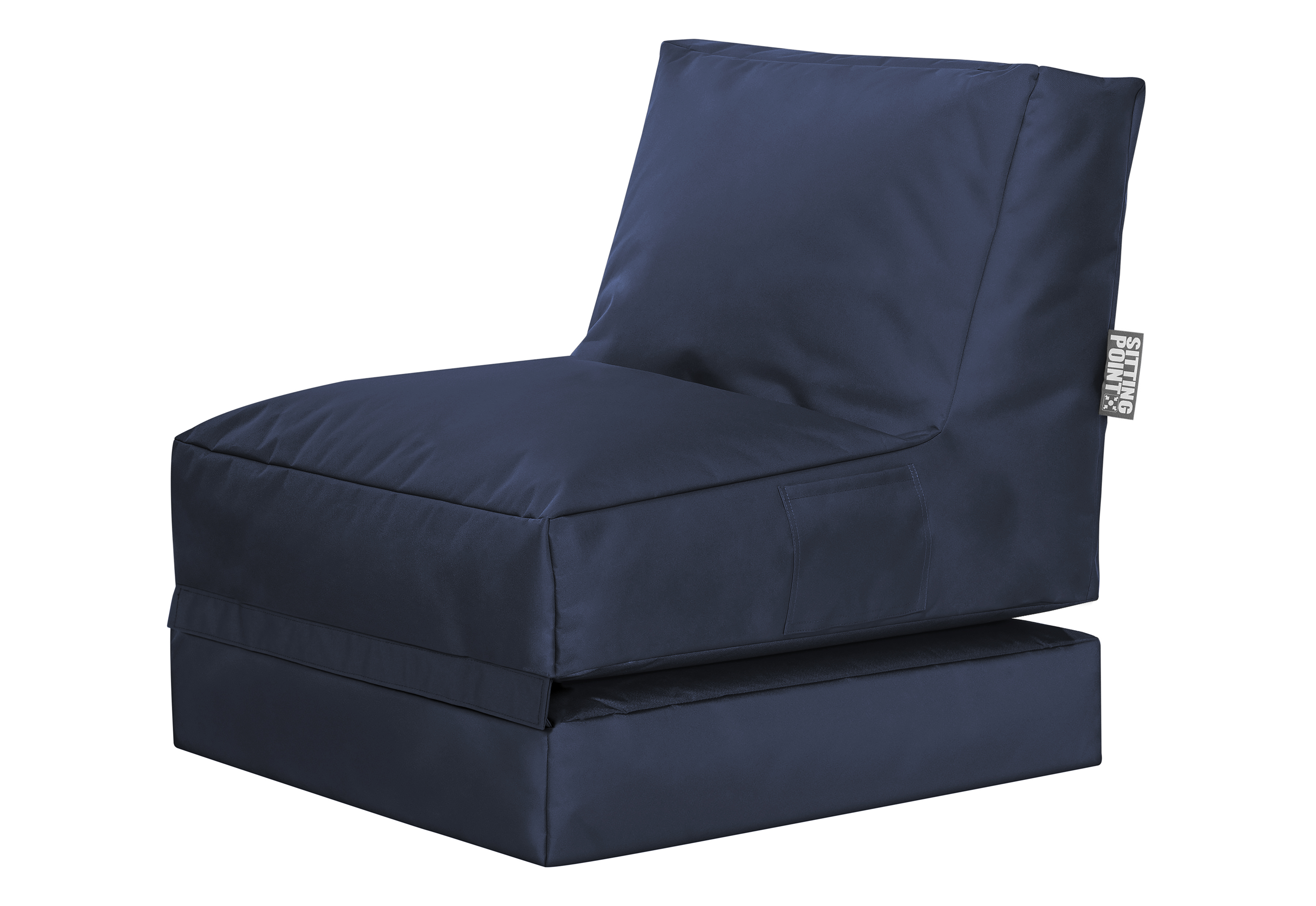 Pouf extérieur uni bleu marine avec dossier dépliable Pouf extérieur uni bleu marine avec dossier dépliable