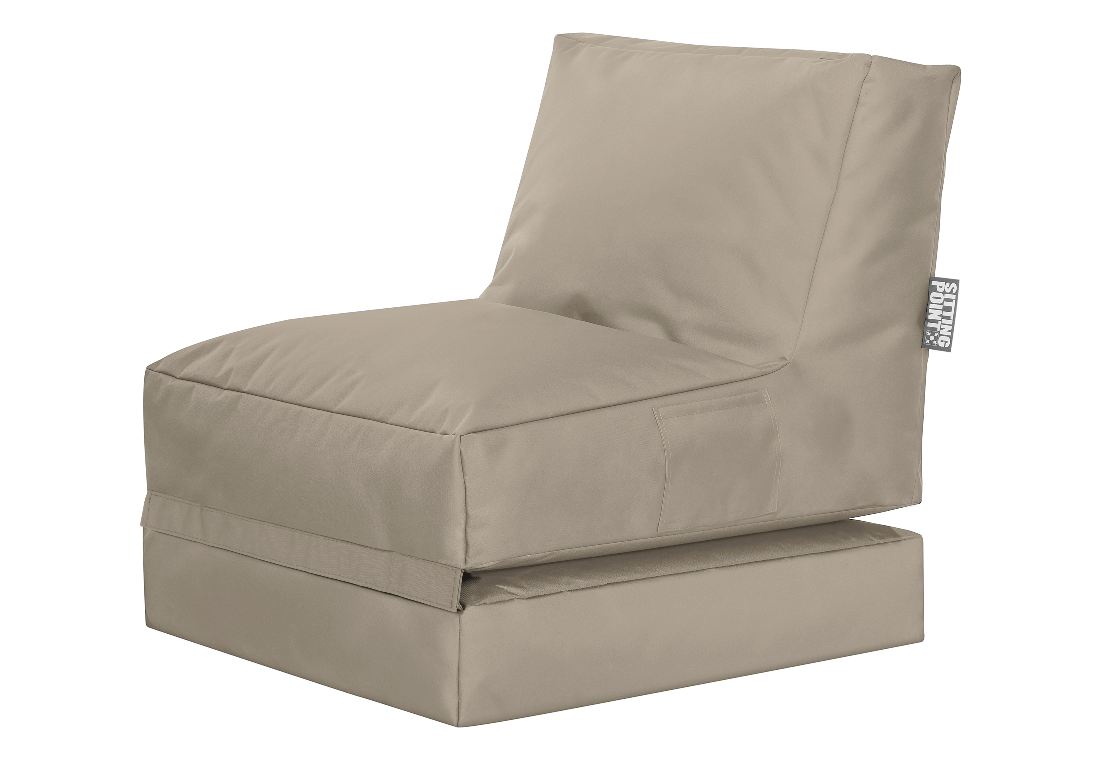 Pouf extérieur uni kaki beige dépliable Pouf extérieur uni kaki beige dépliable