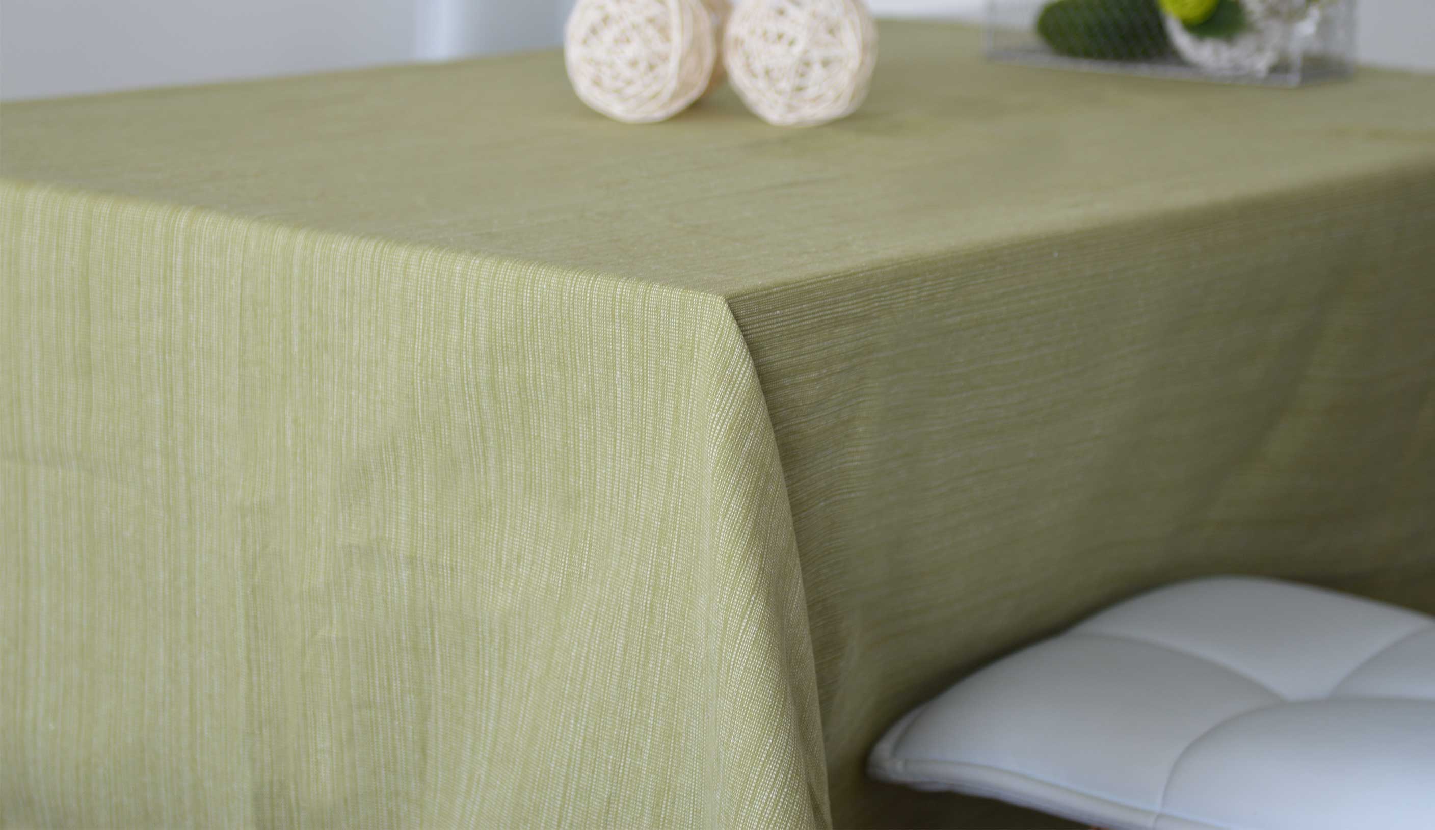 Nappe rectangulaire en coton 100% recyclé coton tilleul 250x140 Nappe rectangulaire en coton 100% recyclé coton tilleul 250x140