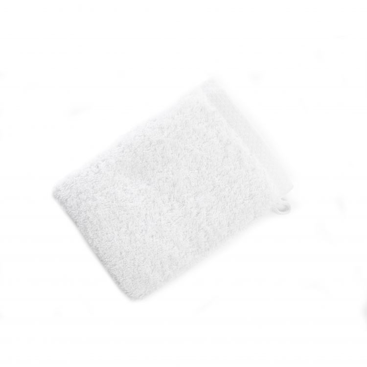 Gant de toilette en coton blanc 16X21 cm