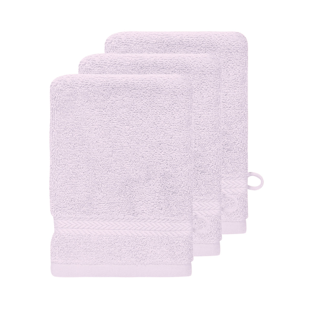 Lot de 3 gants de toilette 550gr/m² parme 16x22 cm Lot de 3 gants de toilette 550gr/m² parme 16x22 cm