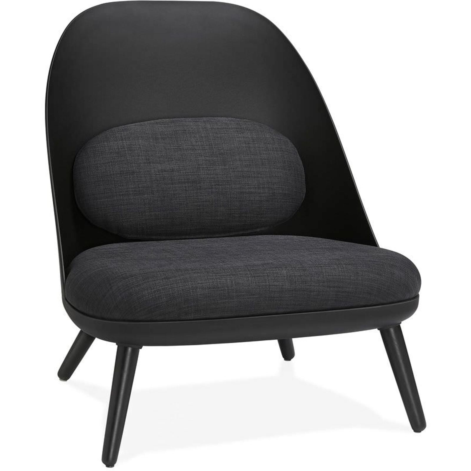 Fauteuil design scandinave large rembourré noir