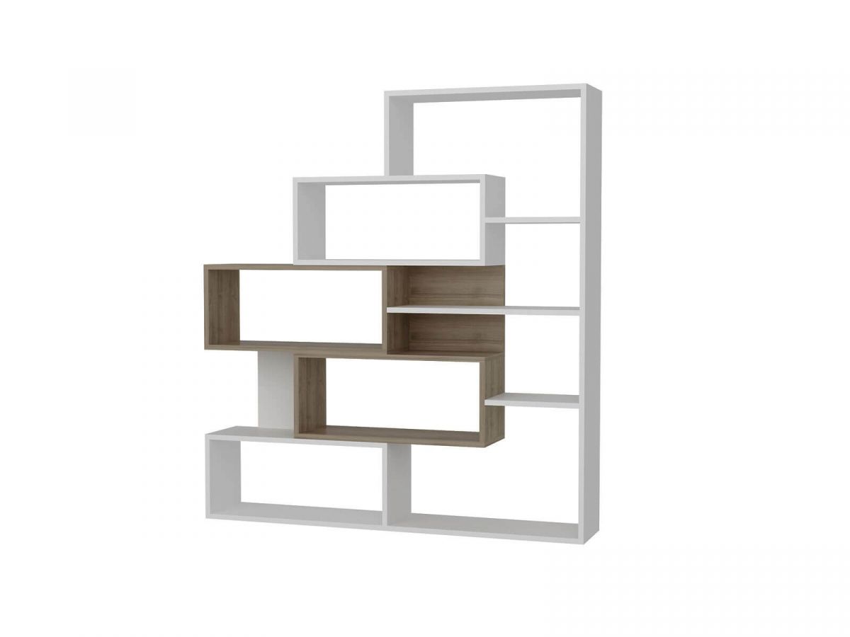 KATI Etagère blanc et noyer