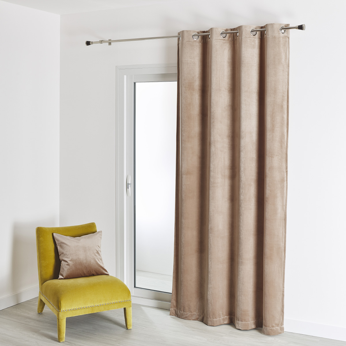 Rideau feutré en velours uni velours lin 260 x 135 Rideau feutré en velours uni velours lin 260 x 135