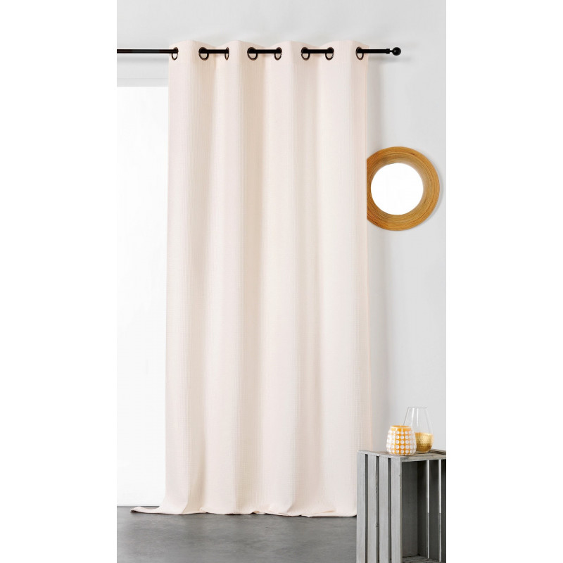 Rideau en nid d'abeille coton blanc cassé 245x140