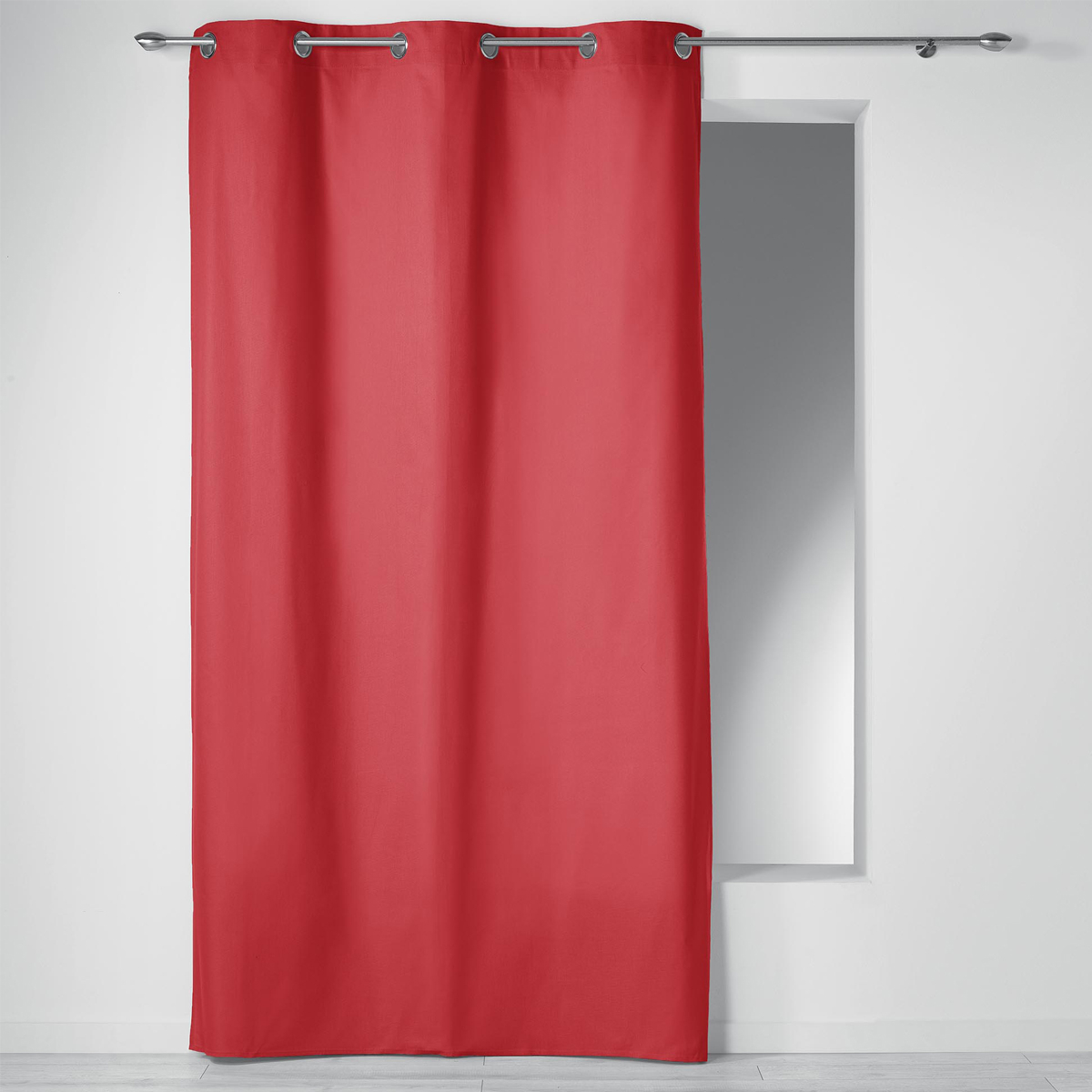 Rideau à œillets 100 % coton panama coton corail 240x140 Rideau à œillets 100 % coton panama coton corail 240x140