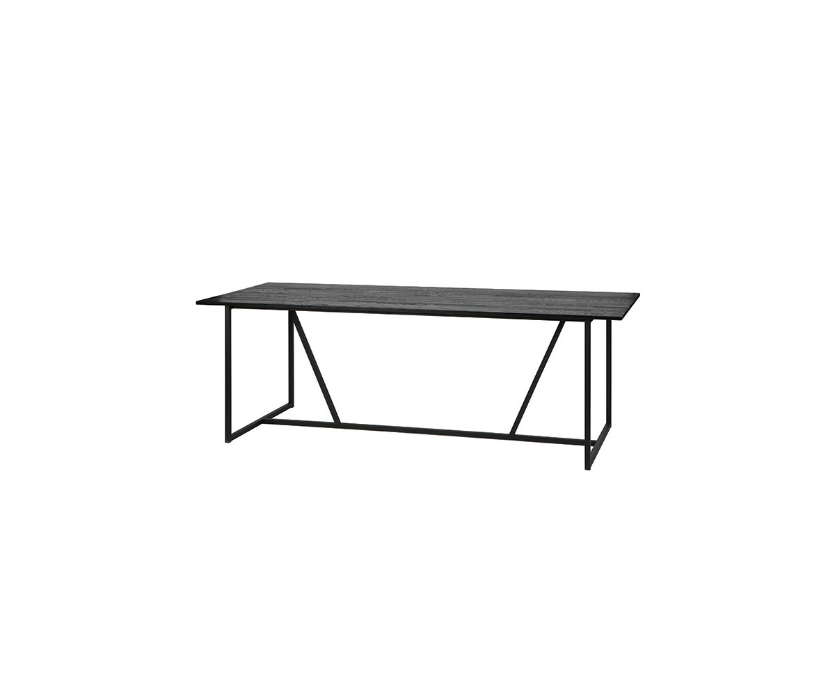 Table à manger en frêne brossé 220x90 cm noir Table à manger en frêne brossé 220x90 cm noir